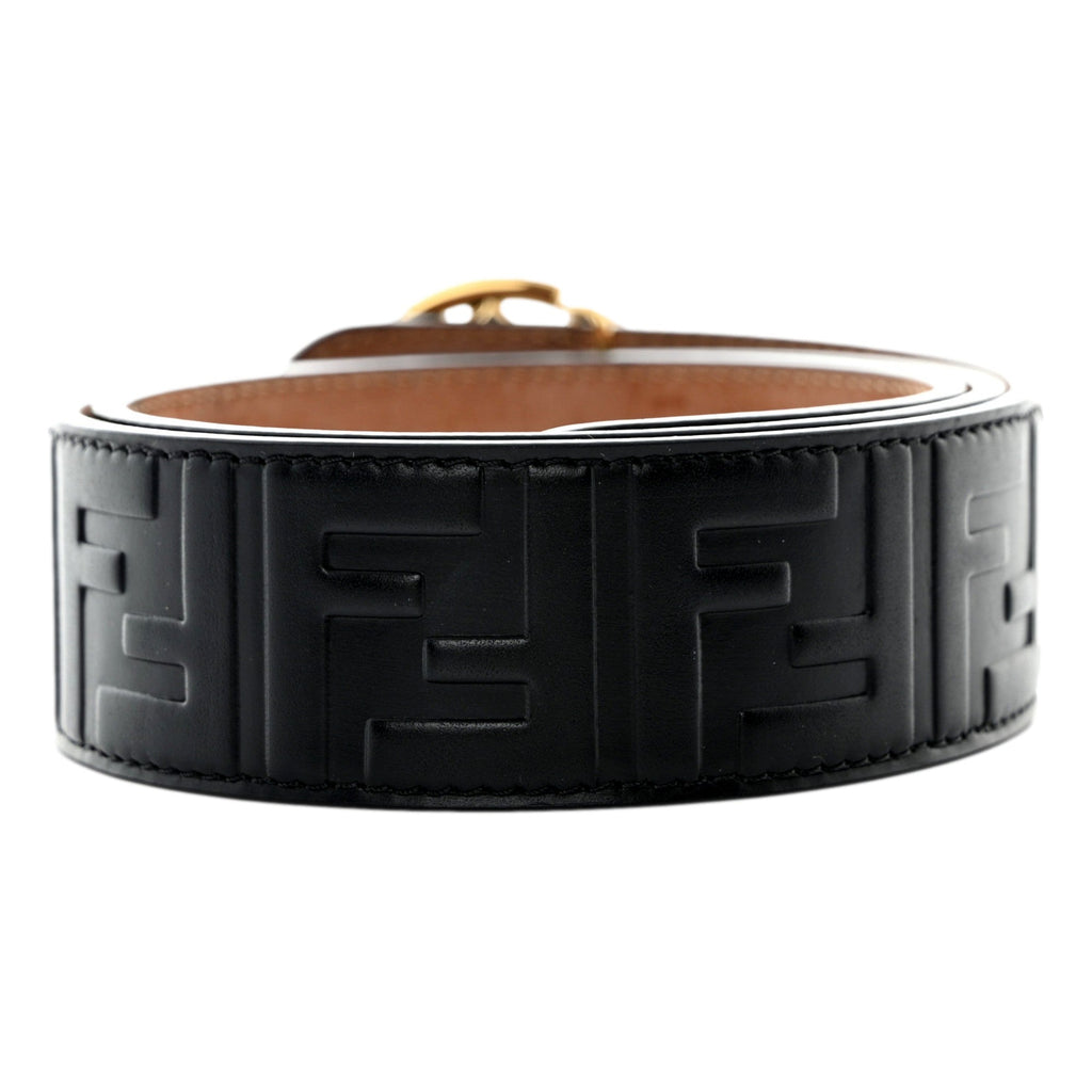 Luxury Fendi FF Calfskin Leather Belt - Timeless Black Elegance -   Shop Bags LLC