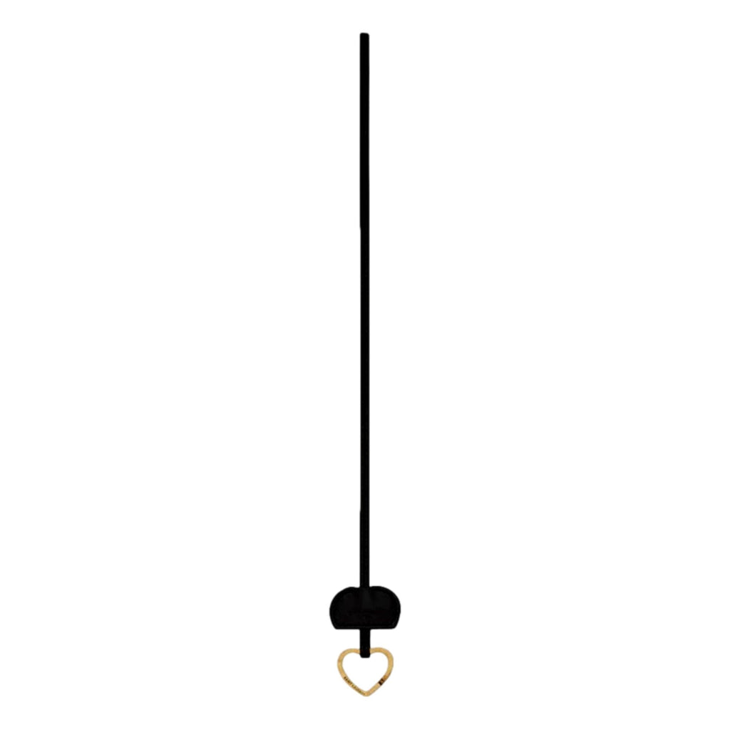 Luxury Leather Heart Keyring Necklace - Saint Laurent Black Patent -   Shop Bags 