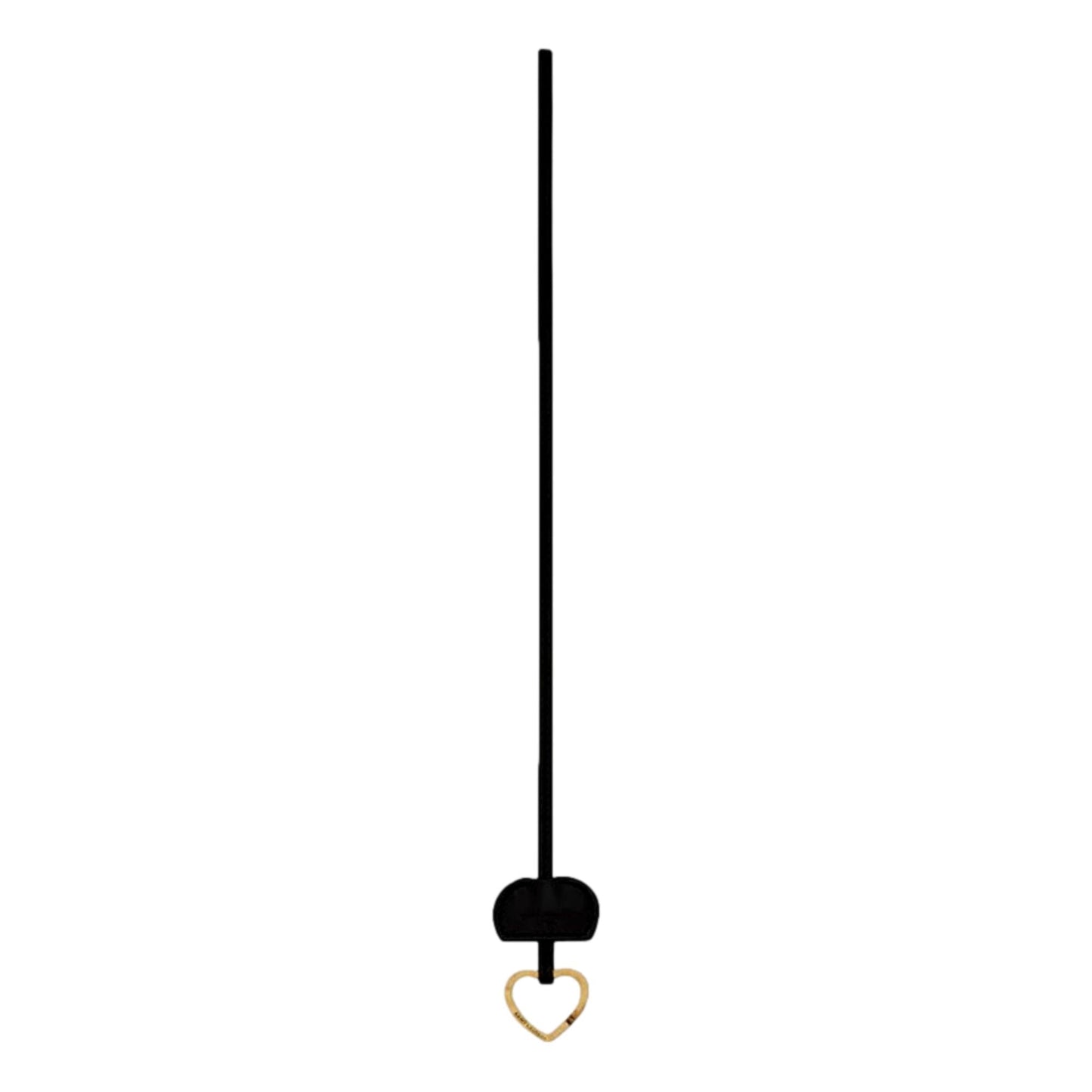 Luxury Leather Heart Keyring Necklace - Saint Laurent Black Patent -   Shop Bags 
