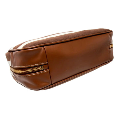 Luxury Miu Miu Brown White Striped Canvas Bag - Shop Now at Shop