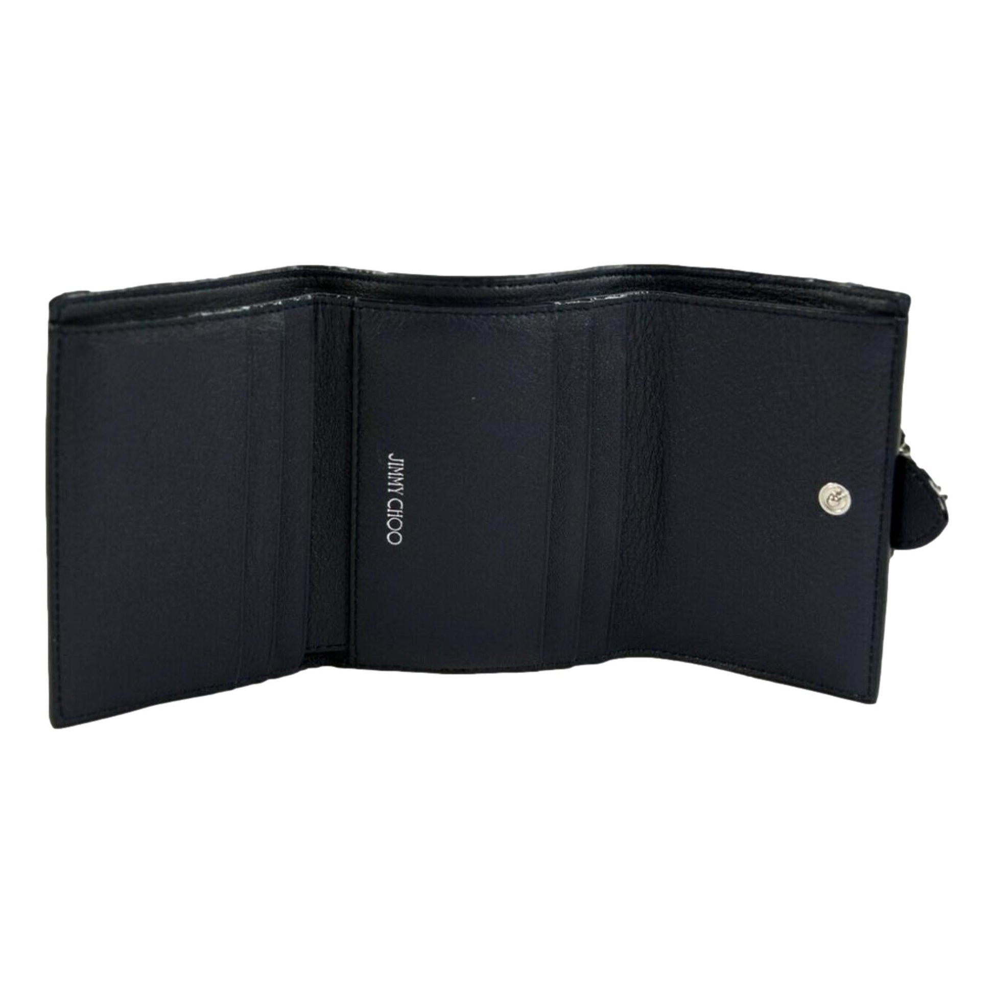 Luxury Trifold Wallet: Jimmy Choo Cheri Dark Blue Leather Wallet -   Shop Bags LLC 