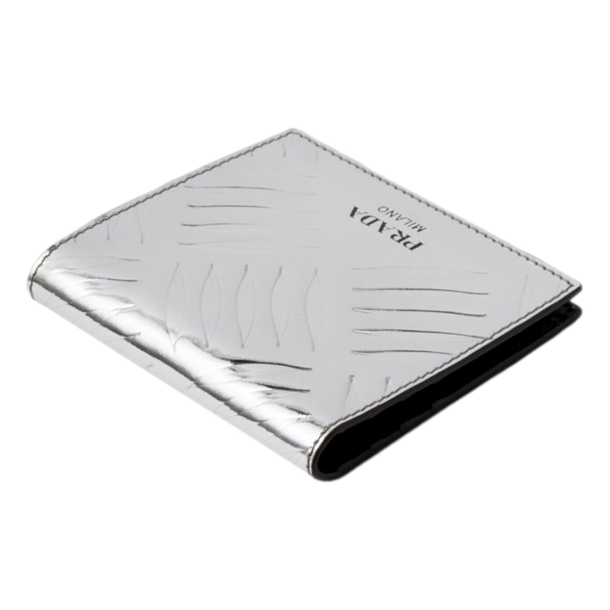 Silver Wallet: Luxurious Women's Prada Card Wallet - Shop Now