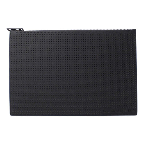 Alexander McQueen Black Leather Flat Pouch with Card Slots