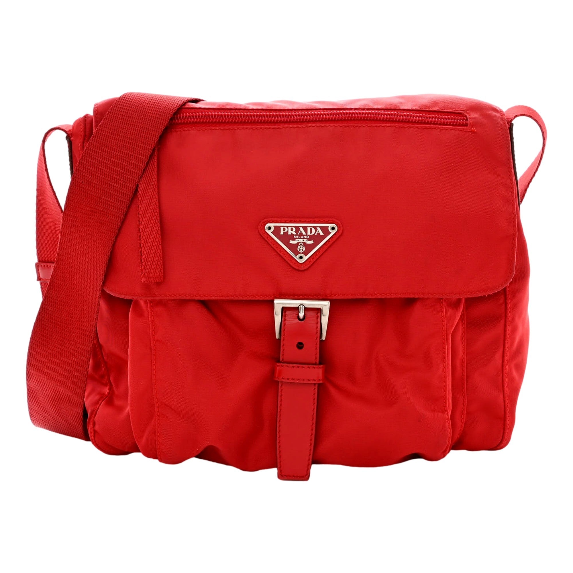 Medium Red Messenger Bag - Stylish Prada Nylon Bag for Every Day Use -   Shop Bags LLC 