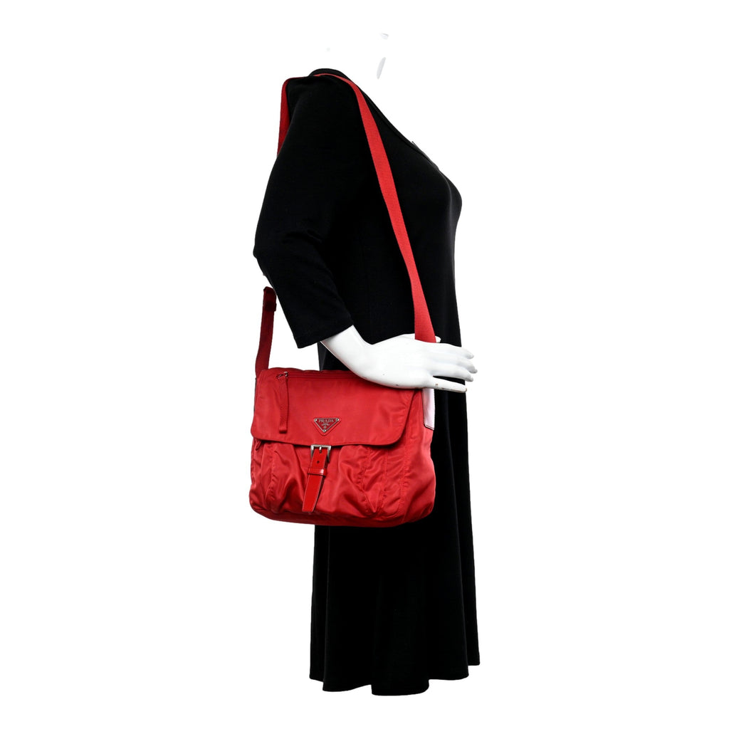 Medium Red Messenger Bag - Stylish Prada Nylon Bag for Every Day Use -   Shop Bags LLC 