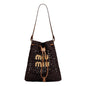 Miu Miu Chocolate Brown Woven Raffia Bag - Luxury at Shop Bags LLC -   Shop Bags LLC 