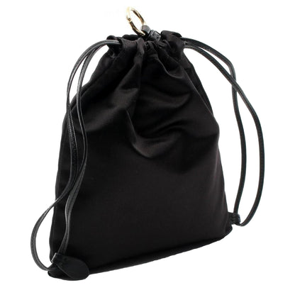 Miu Miu Duchesse Satin Mini Pouch Bag in Black -   Shop Bags LLC 