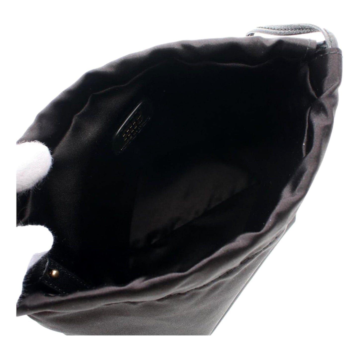 Miu Miu Duchesse Satin Mini Pouch Bag in Black -   Shop Bags LLC 