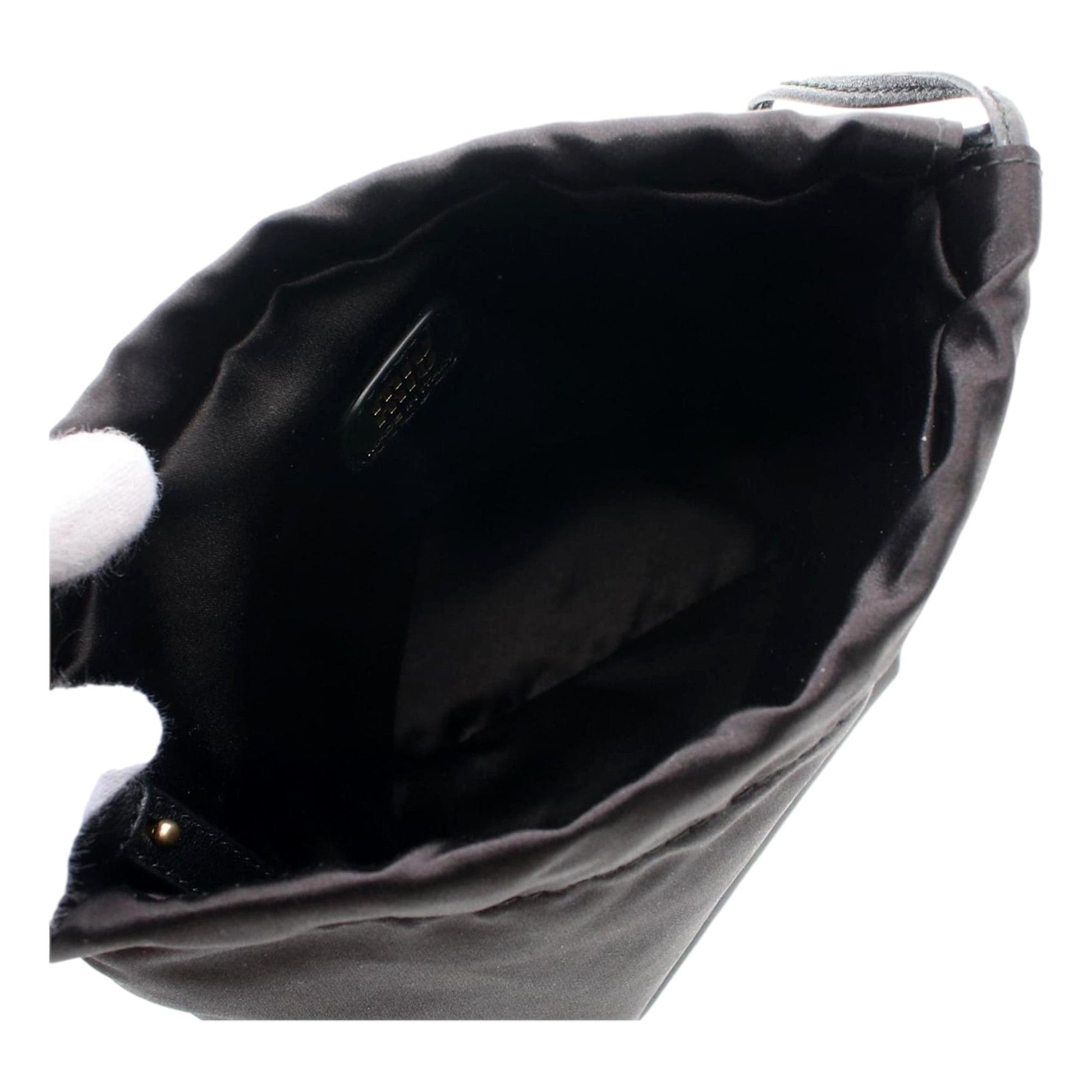 Miu Miu Duchesse Satin Mini Pouch Bag in Black -   Shop Bags LLC 