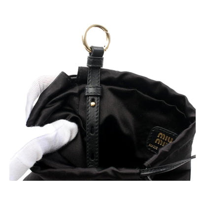 Miu Miu Duchesse Satin Mini Pouch Bag in Black -   Shop Bags LLC 