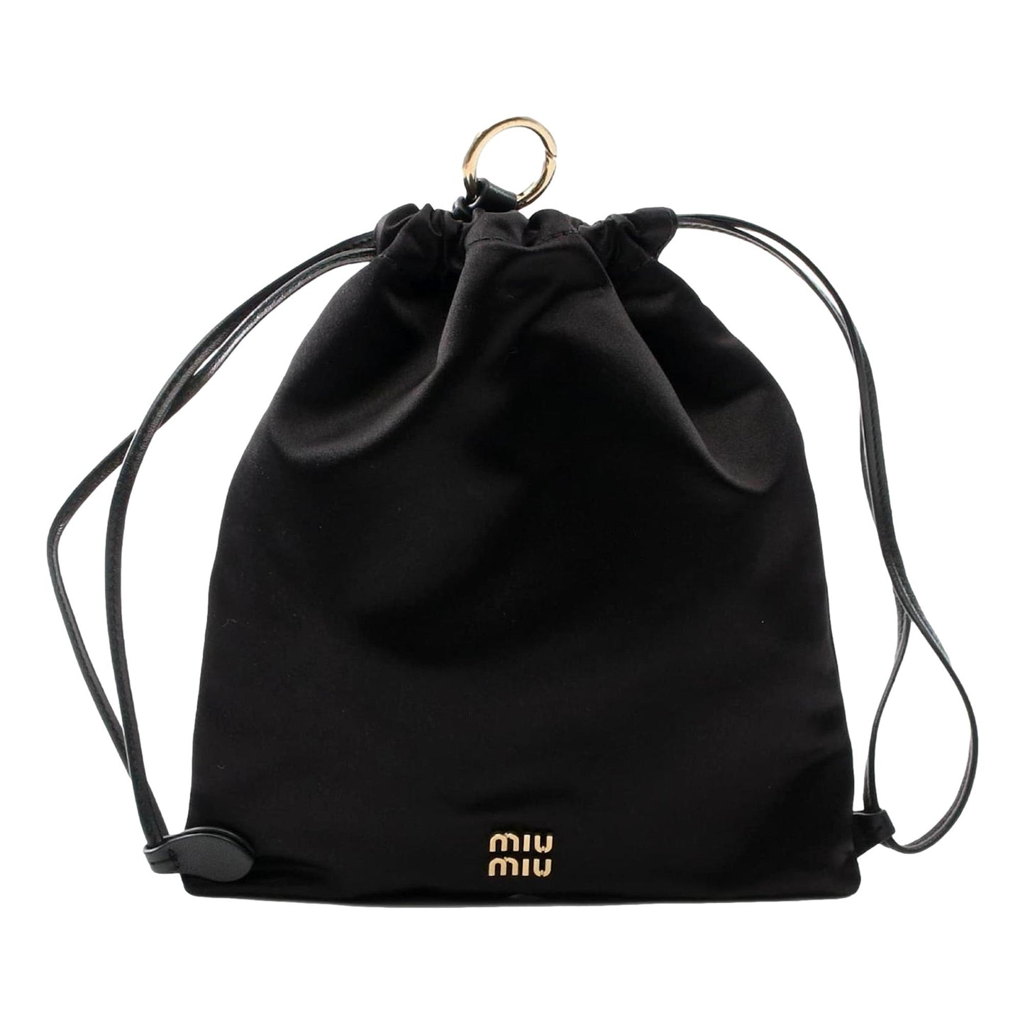 Miu Miu Duchesse Satin Mini Pouch Bag in Black -   Shop Bags LLC 