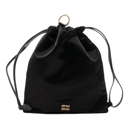 Miu Miu Duchesse Satin Mini Pouch Bag in Black -   Shop Bags LLC 