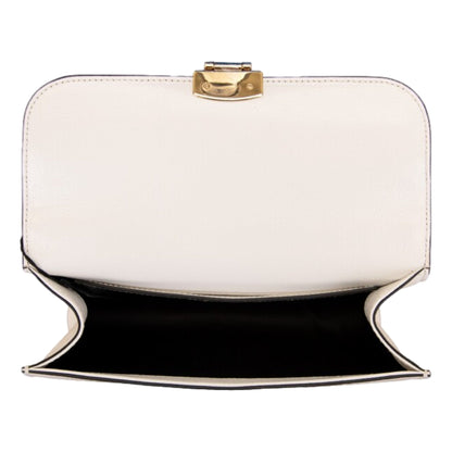 Miu Miu Madras Handbag: Luxury White Leather with Tortoise Chain -   Shop Bags LLC