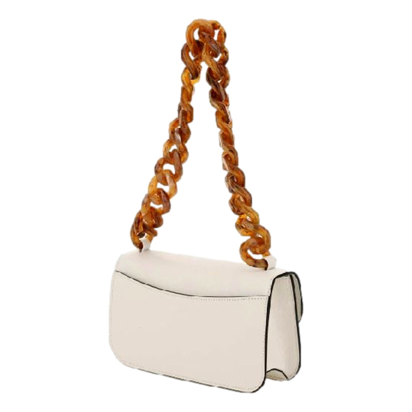 Miu Miu Madras Handbag: Luxury White Leather with Tortoise Chain -   Shop Bags LLC