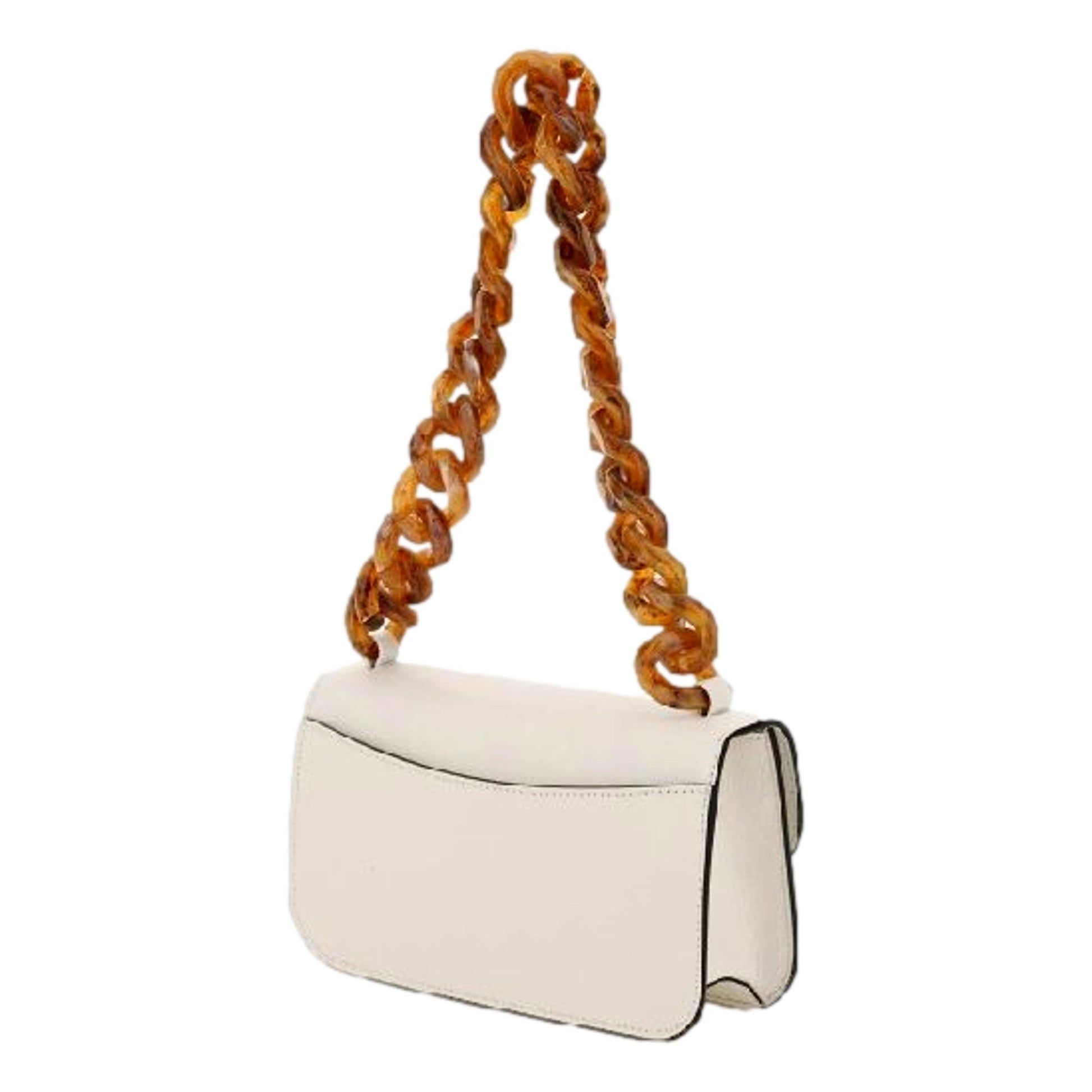 Miu Miu Madras Handbag: Luxury White Leather with Tortoise Chain -   Shop Bags LLC