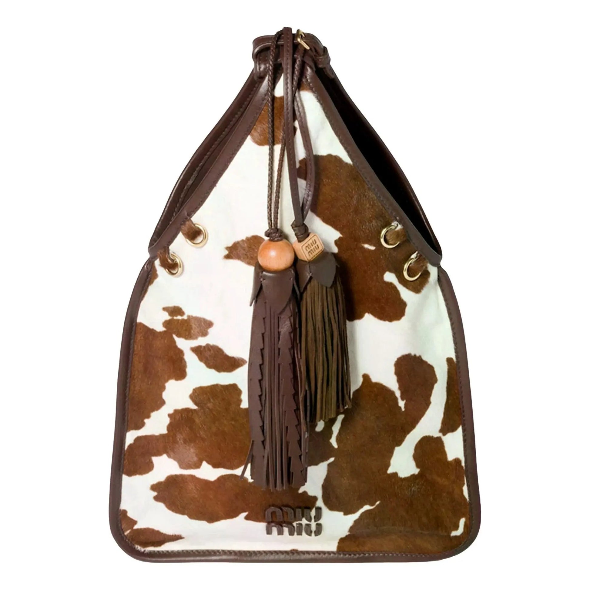 Miu Miu Mini Cow Print Suede Bag - Elevate Your Style