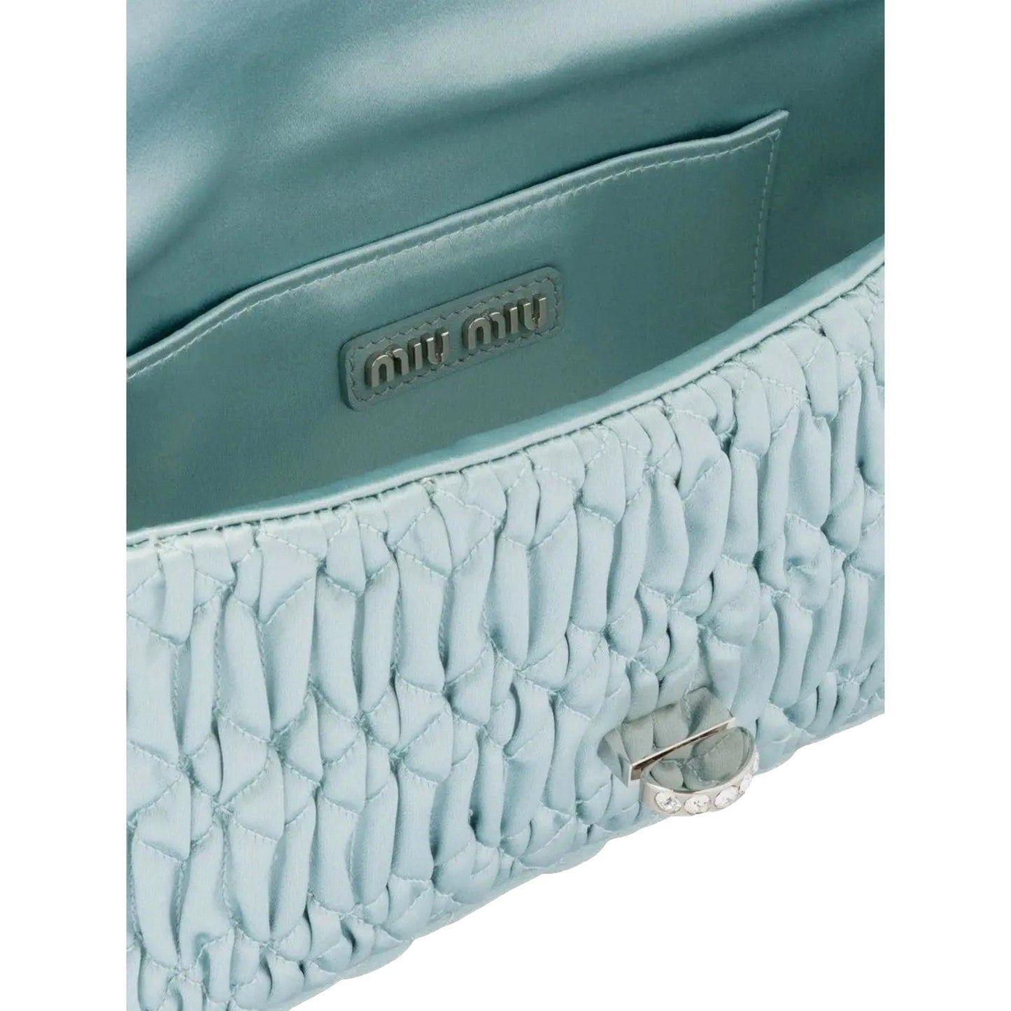 Miu Miu Satin Quilted Crystal Embellished Chain Crossbody Bag Sale -   Shop Bags LLC 