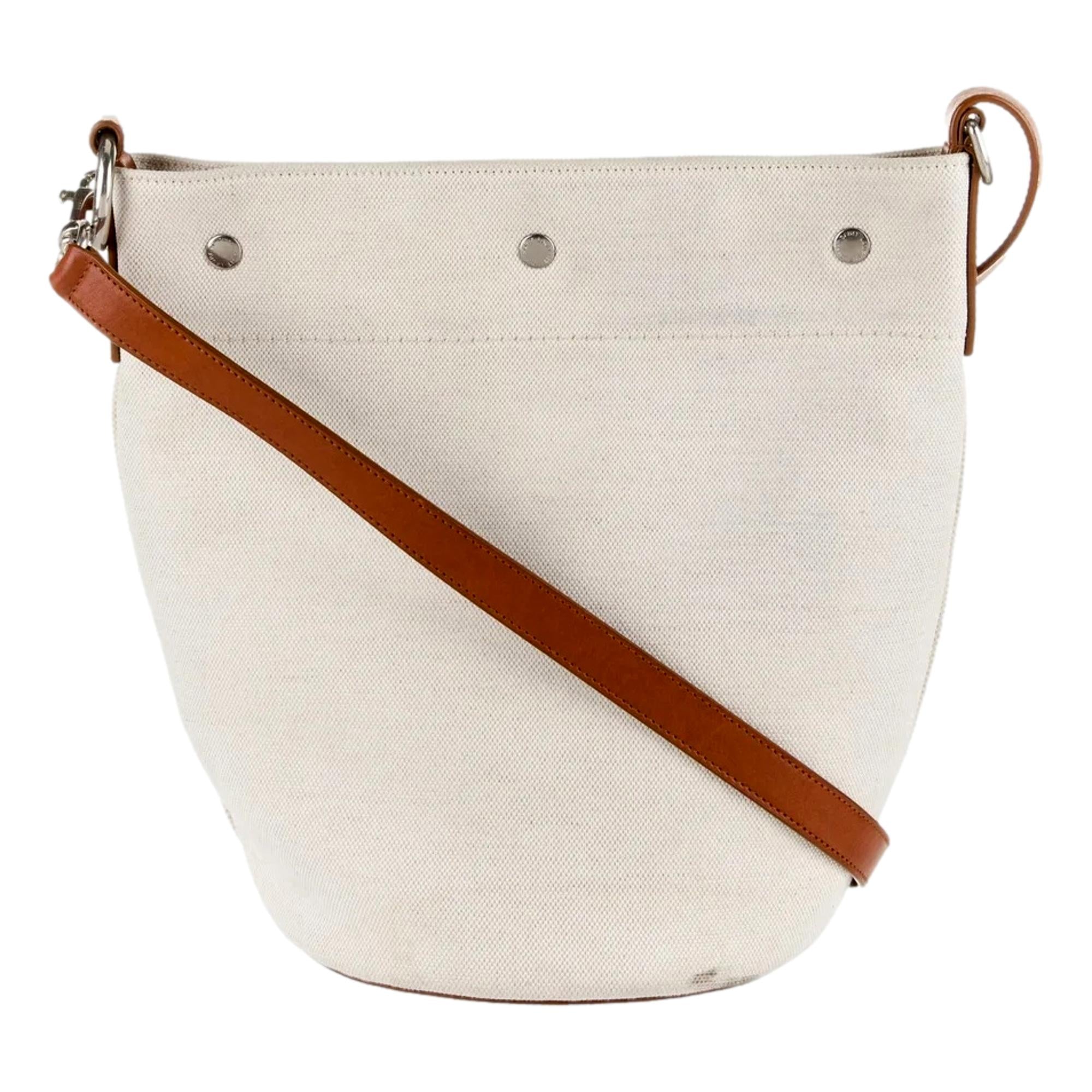 Saint Laurent Rive Gauche Linen Bucket Bag - Chic & Functional