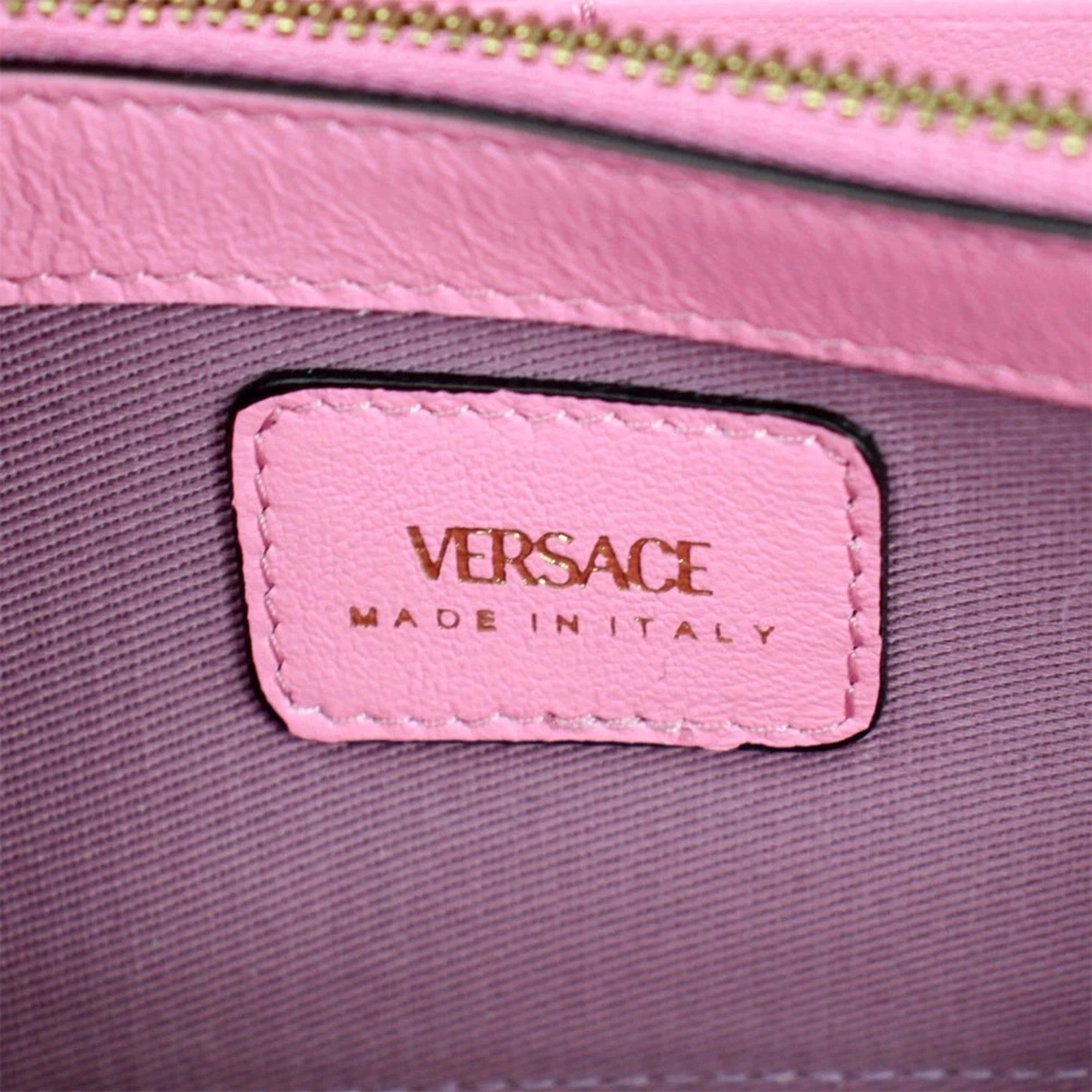 Pink Long Zip Around Wallet Wallets - Versace La Medusa Elegance -   Shop Bags LLC