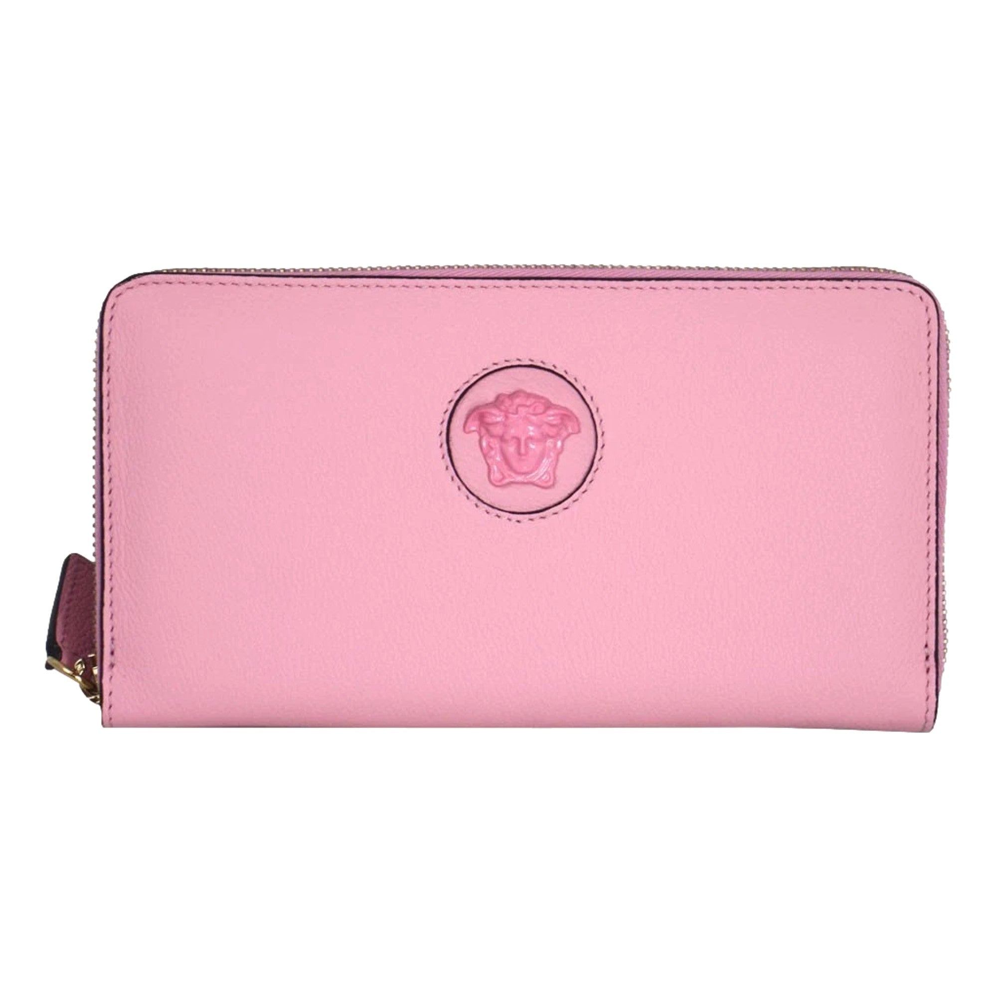 Pink Long Zip Around Wallet Wallets - Versace La Medusa Elegance -   Shop Bags LLC