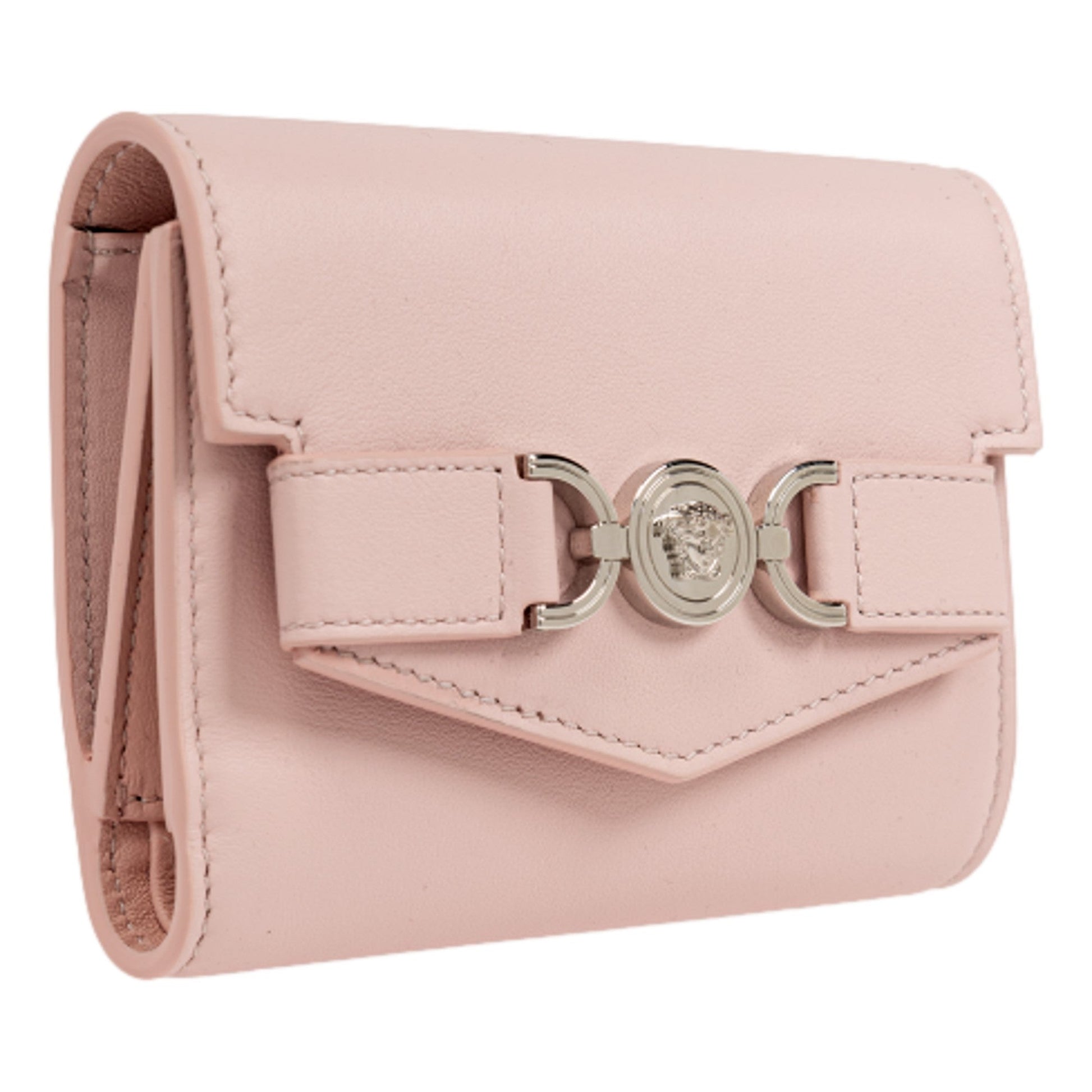 Pink Tri Fold Snap Wallet by Versace - Luxury Card Holder & Coin Pouch -   Shop Bags LLC
