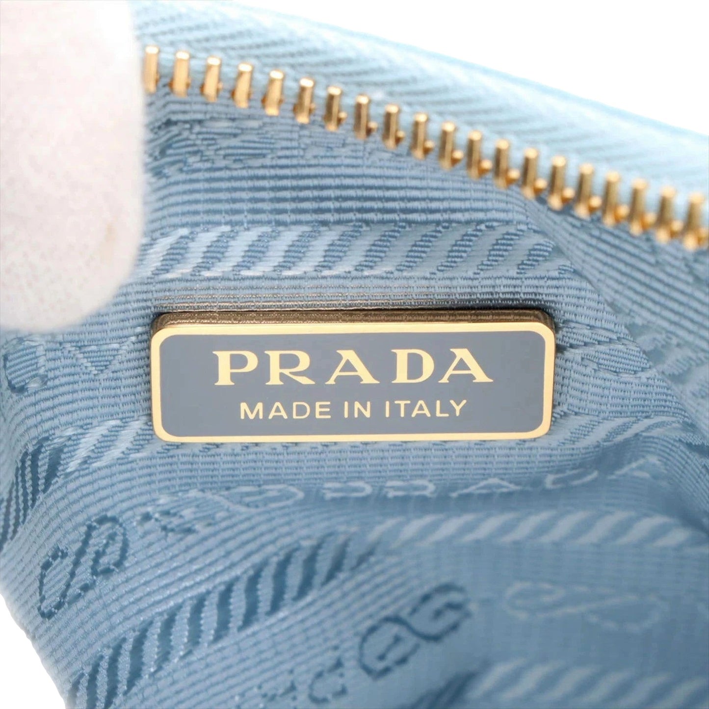 Prada 2Way Tessuto Nylon Cielo Blue Ostrich Leather Shoulder Handbag -   Shop Bags LLC 