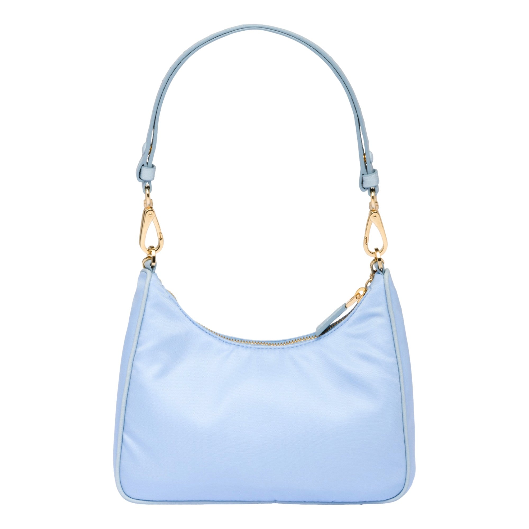 Prada 2Way Tessuto Nylon Cielo Blue Ostrich Leather Shoulder Handbag -   Shop Bags LLC 