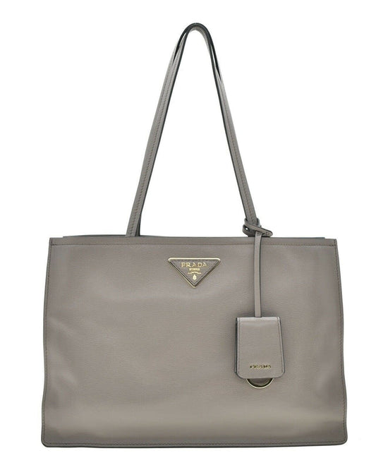 Prada Argilla Glace Calf Leather Tote – Timeless Luxury