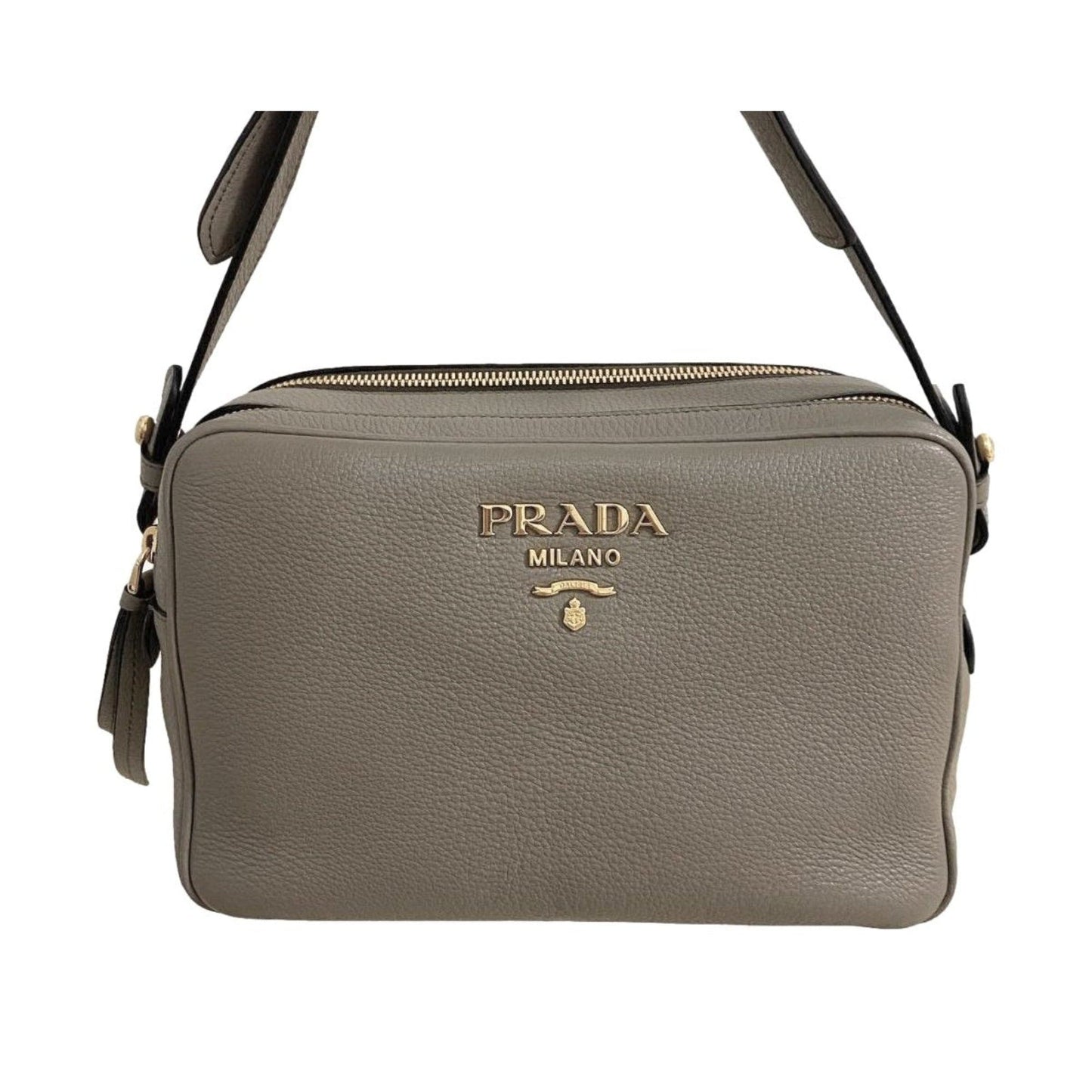 Prada Argilla Grey Leather Crossbody - Elegance Meets Functionality -   Shop Bags LLC