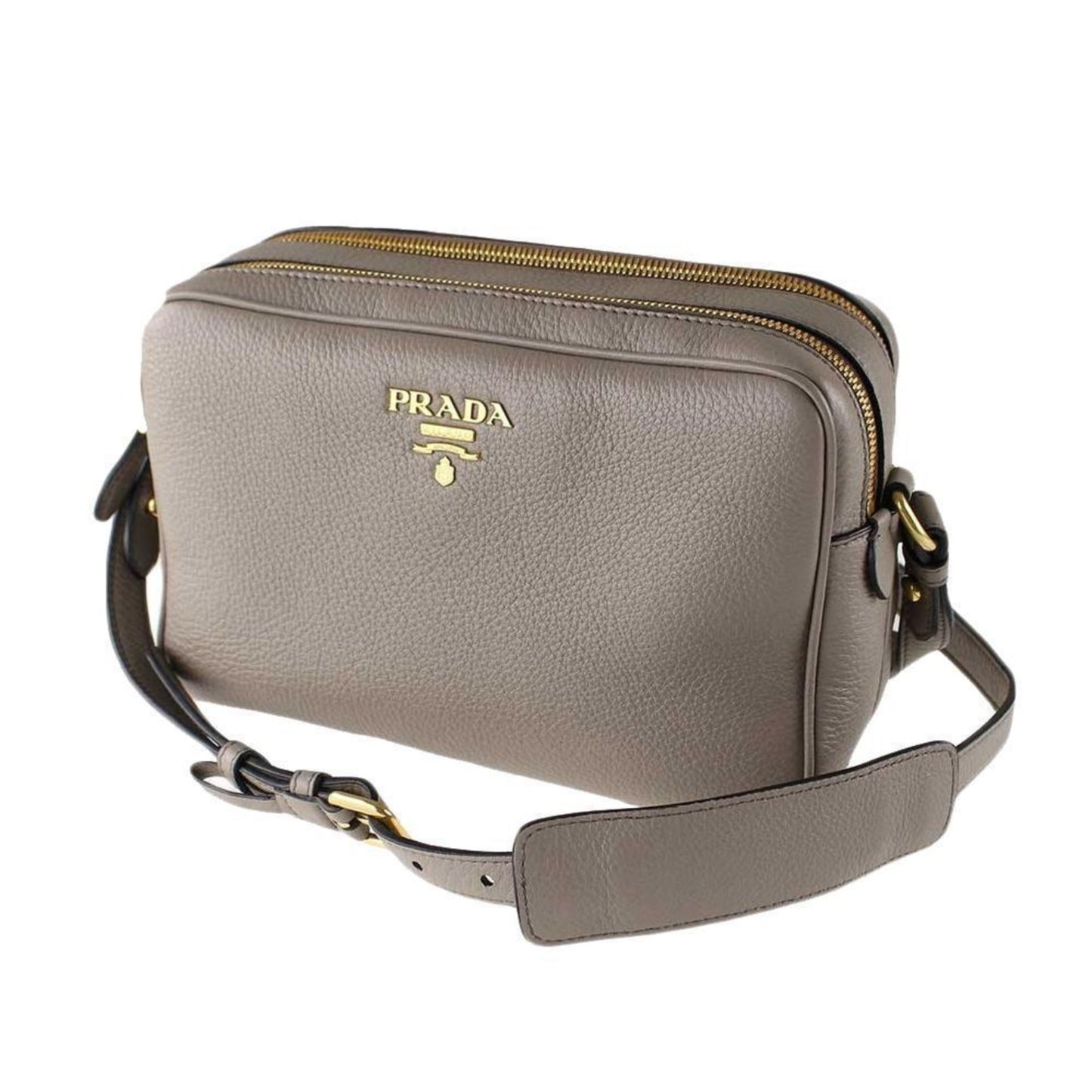 Prada Argilla Grey Leather Crossbody - Elegance Meets Functionality -   Shop Bags LLC