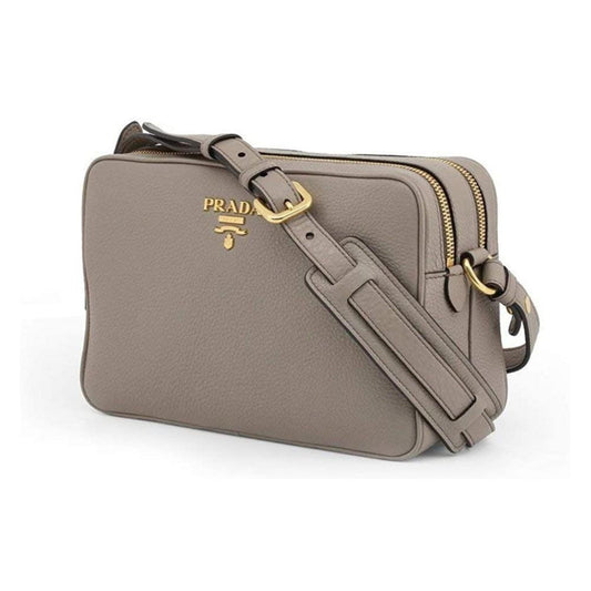 Prada Argilla Grey Leather Crossbody - Elegance Meets Functionality -   Shop Bags LLC