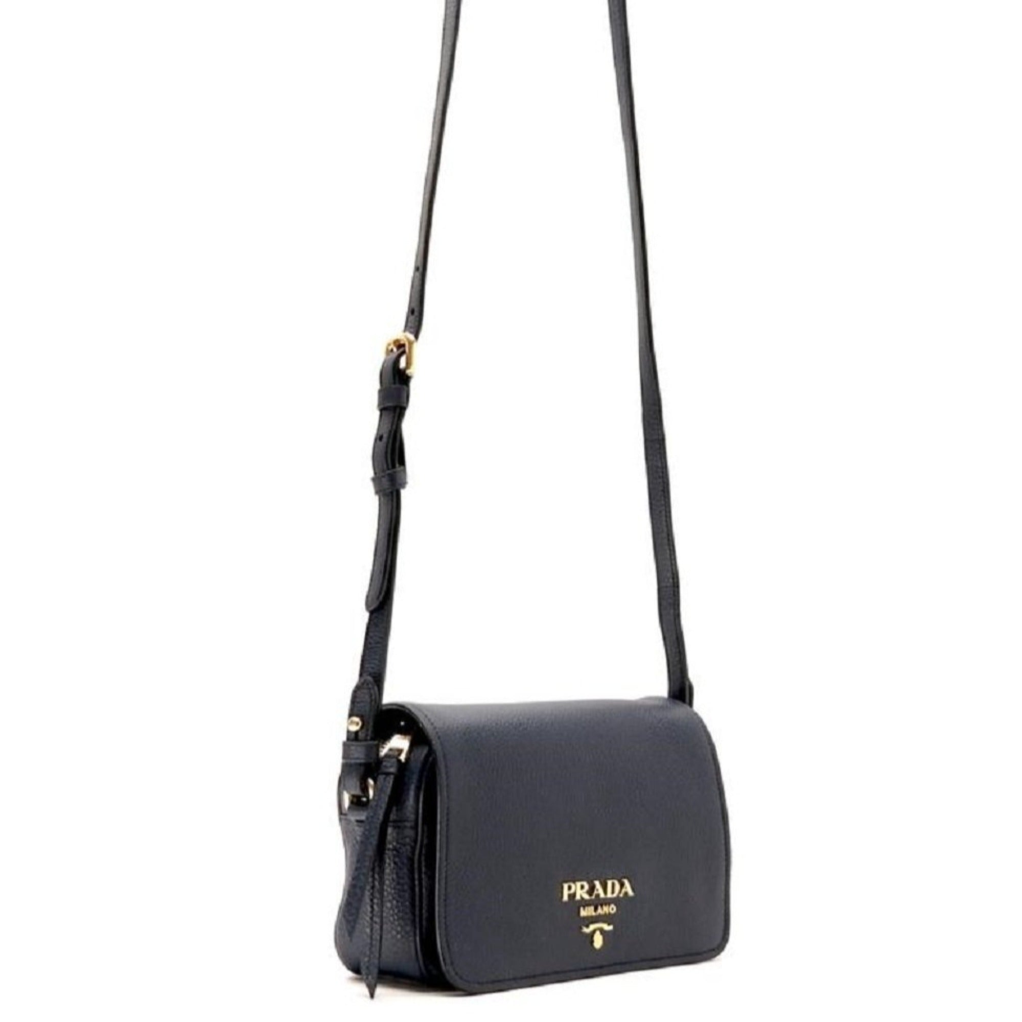 Prada Baltico Blue Leather Crossbody Bag - Elegance Meets Versatility -   Shop Bags LLC