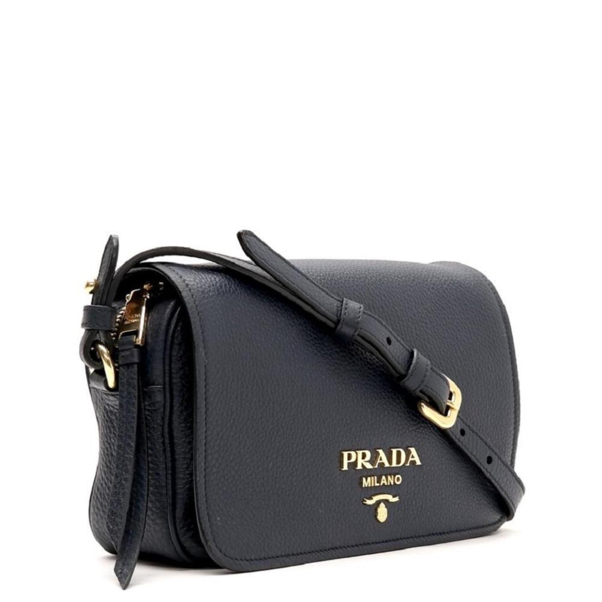 Prada Baltico Blue Leather Crossbody Bag - Elegance Meets Versatility -   Shop Bags LLC