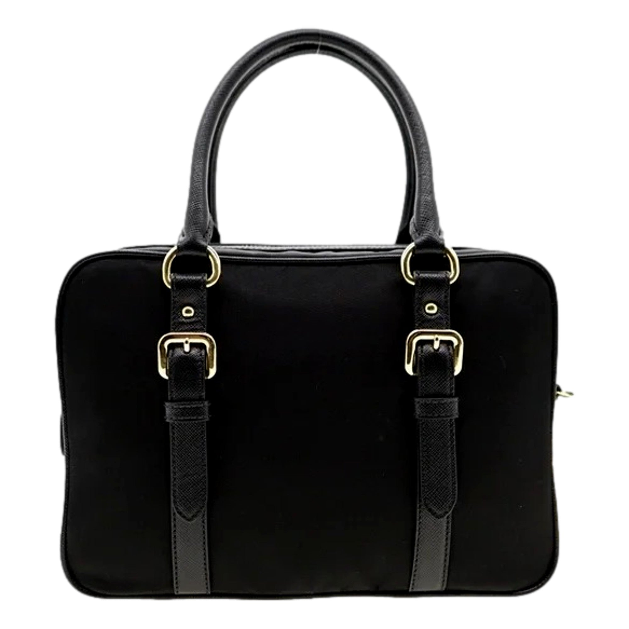 Prada Bauletto Tessuto Nylon Saffiano Black Satchel Handbag Handbags -   Shop Bags LLC