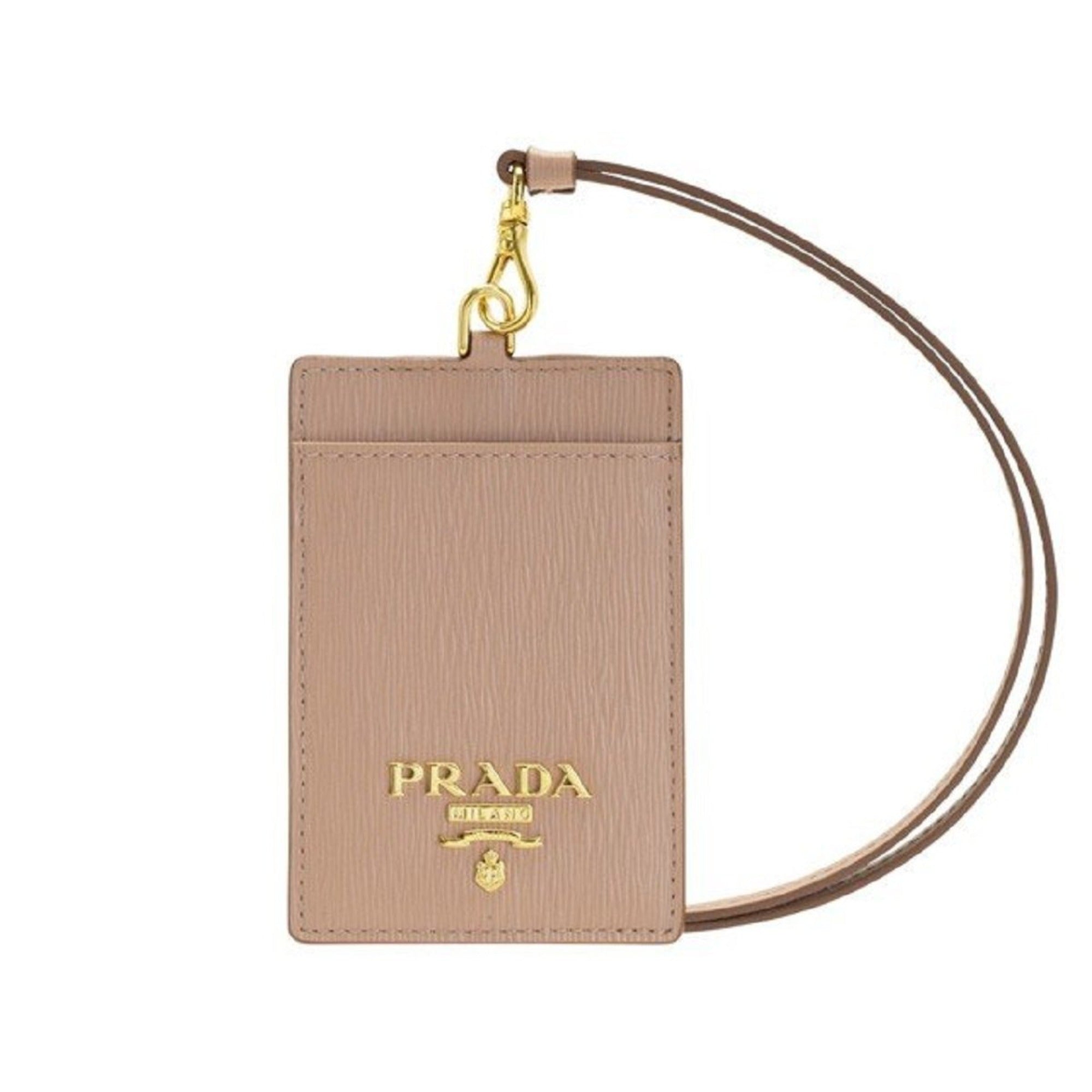 Prada Beige Leather Cardholder – Sleek, Stylish, Professional -   Shop Bags LLC