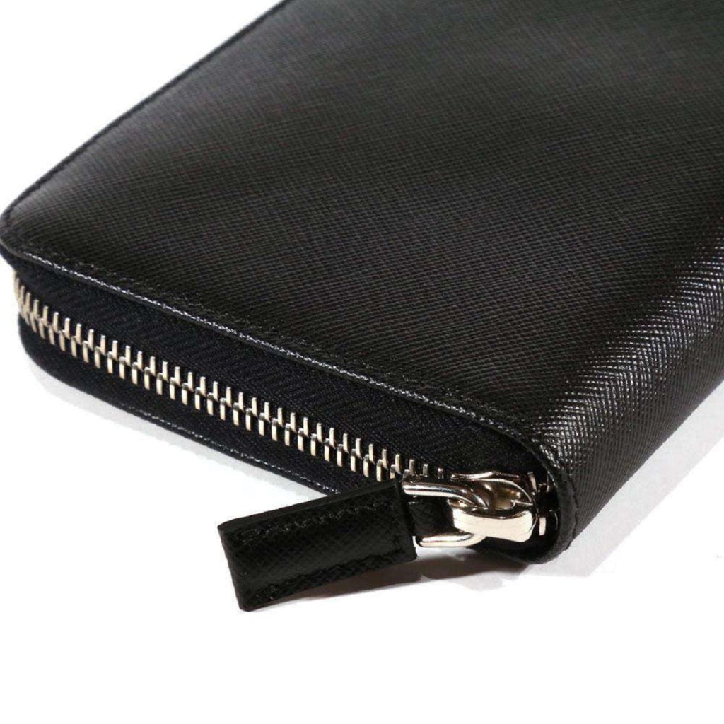 Prada Black Leather Wallet - Sleek Zip-Around Black Bag - Luxury Style -   Shop Bags LLC 