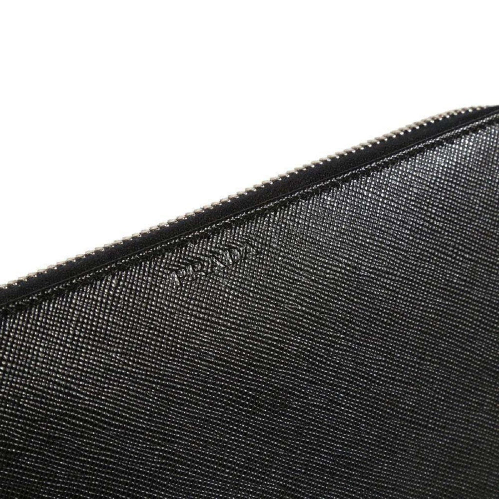Prada Black Leather Wallet - Sleek Zip-Around Black Bag - Luxury Style -   Shop Bags LLC 