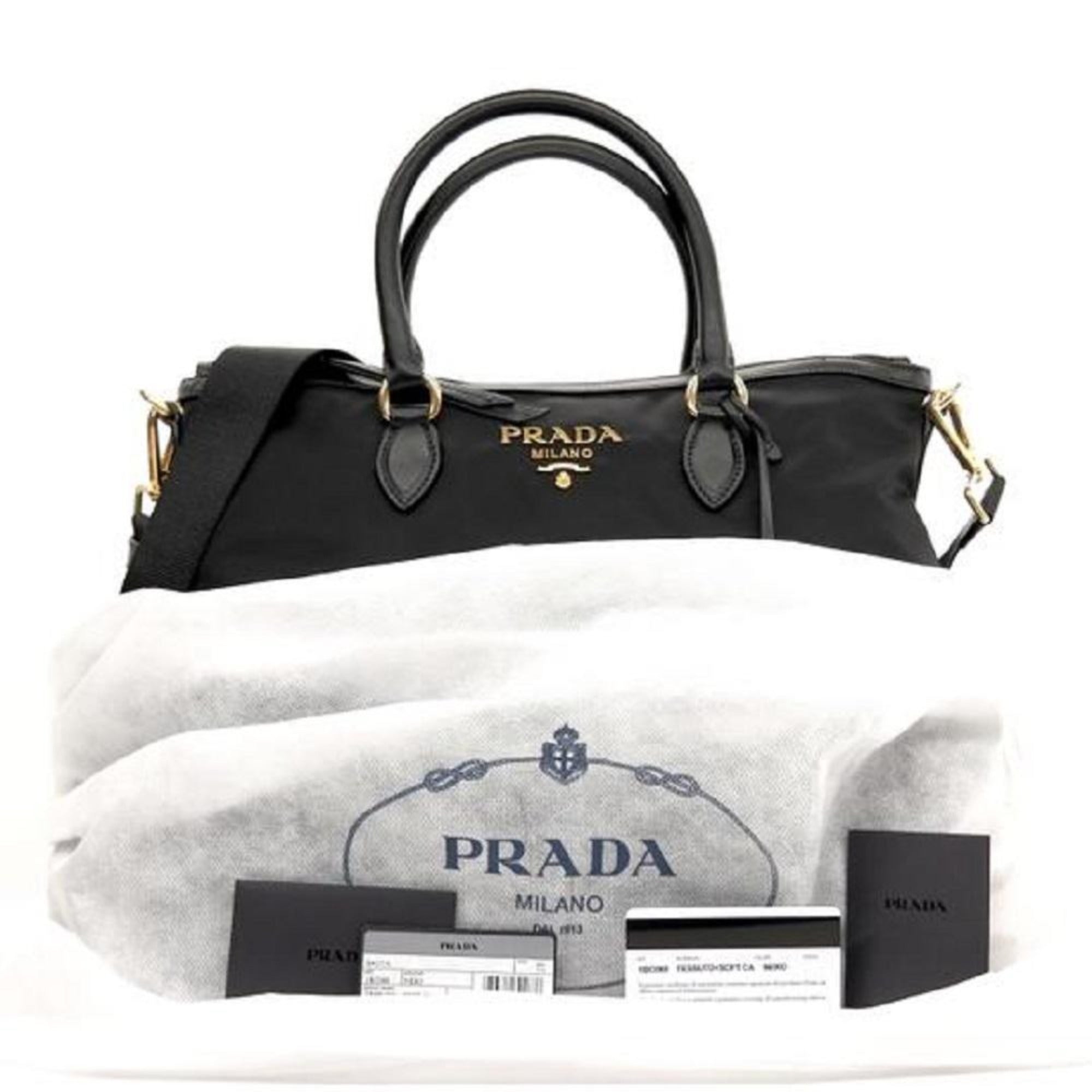 Prada Black Nylon & Leather Satchel Tote - Timeless Elegance -   Shop Bags LLC