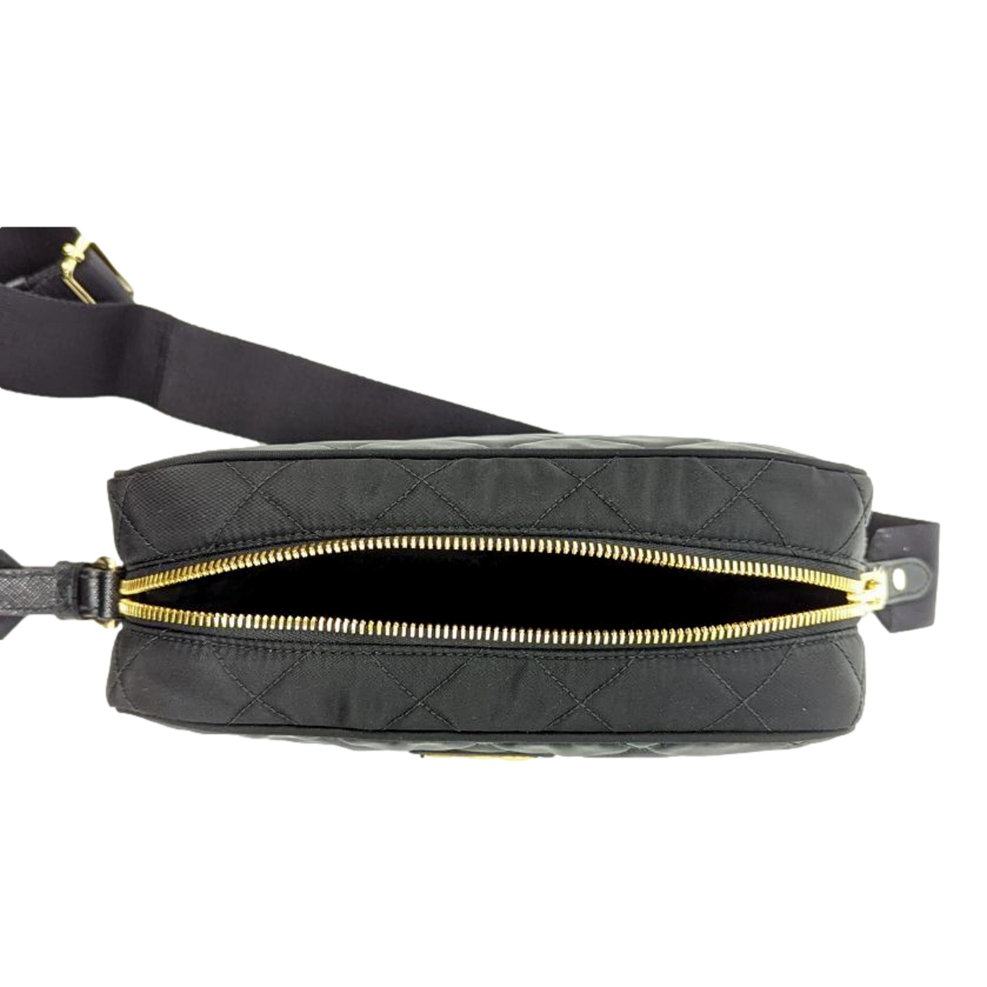 Prada Black Quilted Tessuto Nylon Crossbody - Chic & Versatile Bag -   Shop Bags 