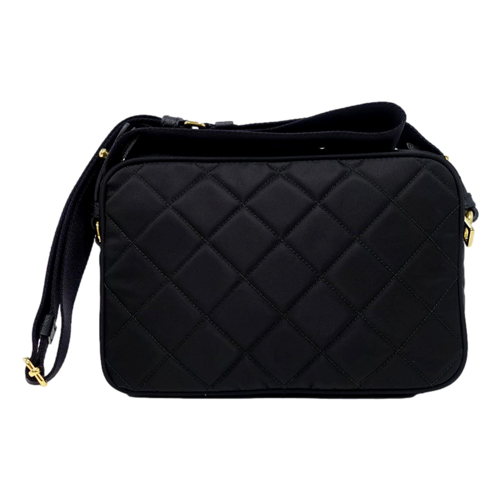 Prada Black Quilted Tessuto Nylon Crossbody - Chic & Versatile Bag -   Shop Bags 
