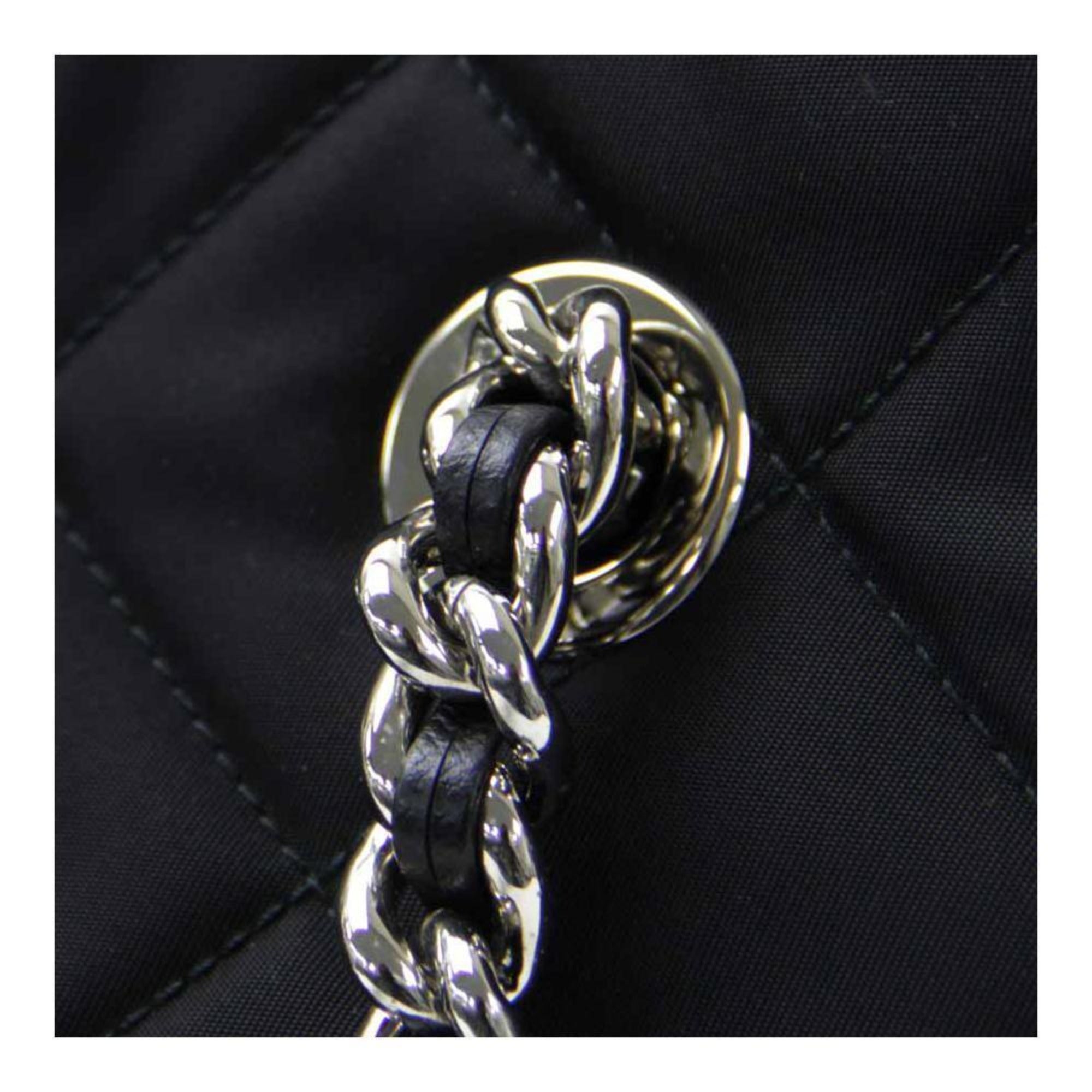 Prada Black Quilted Tessuto Tote - Stylish Nylon Chain Shoulder Bag -   Shop Bags LLC