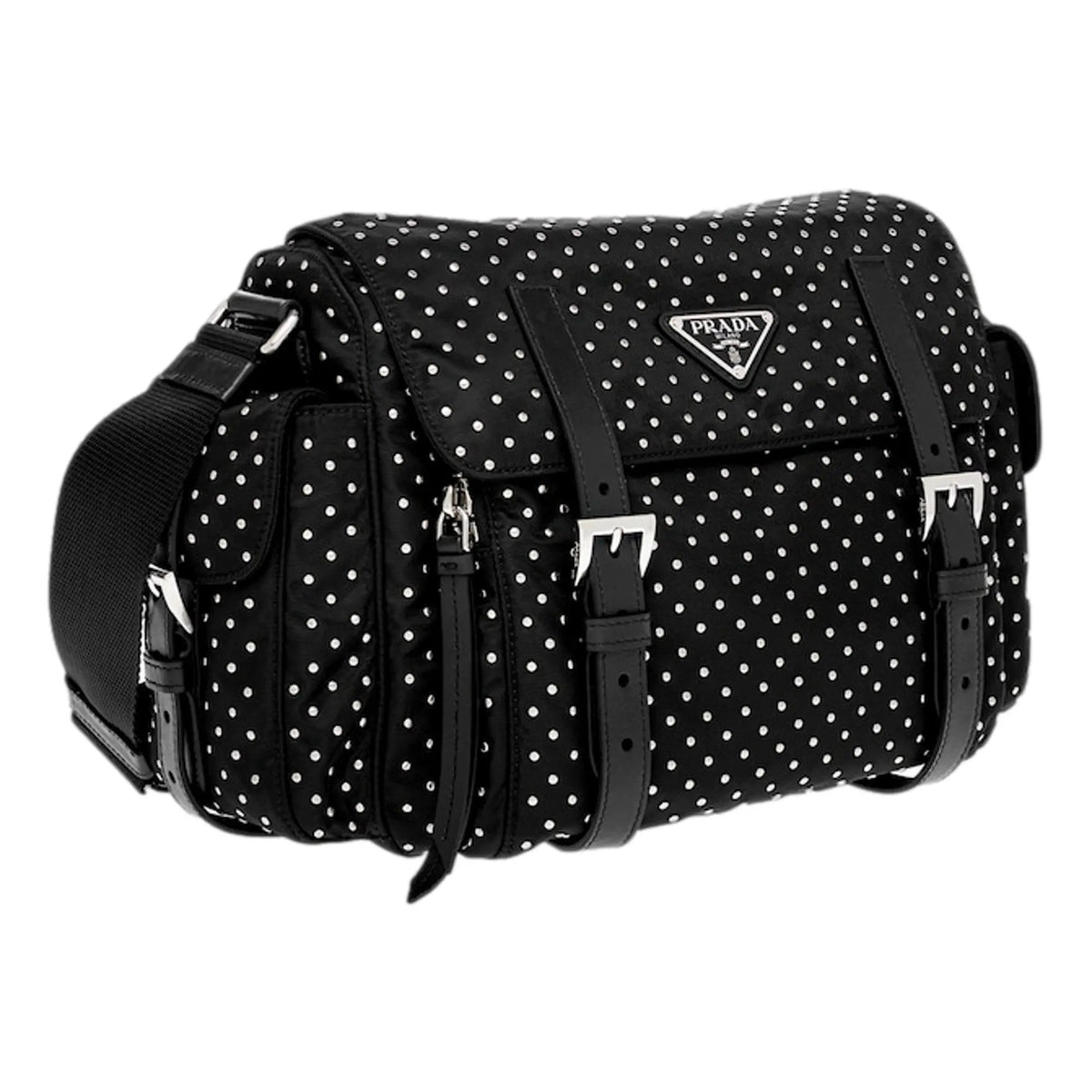 Prada Black Studded Re-Nylon Shoulder Bag - Elevate Your Style