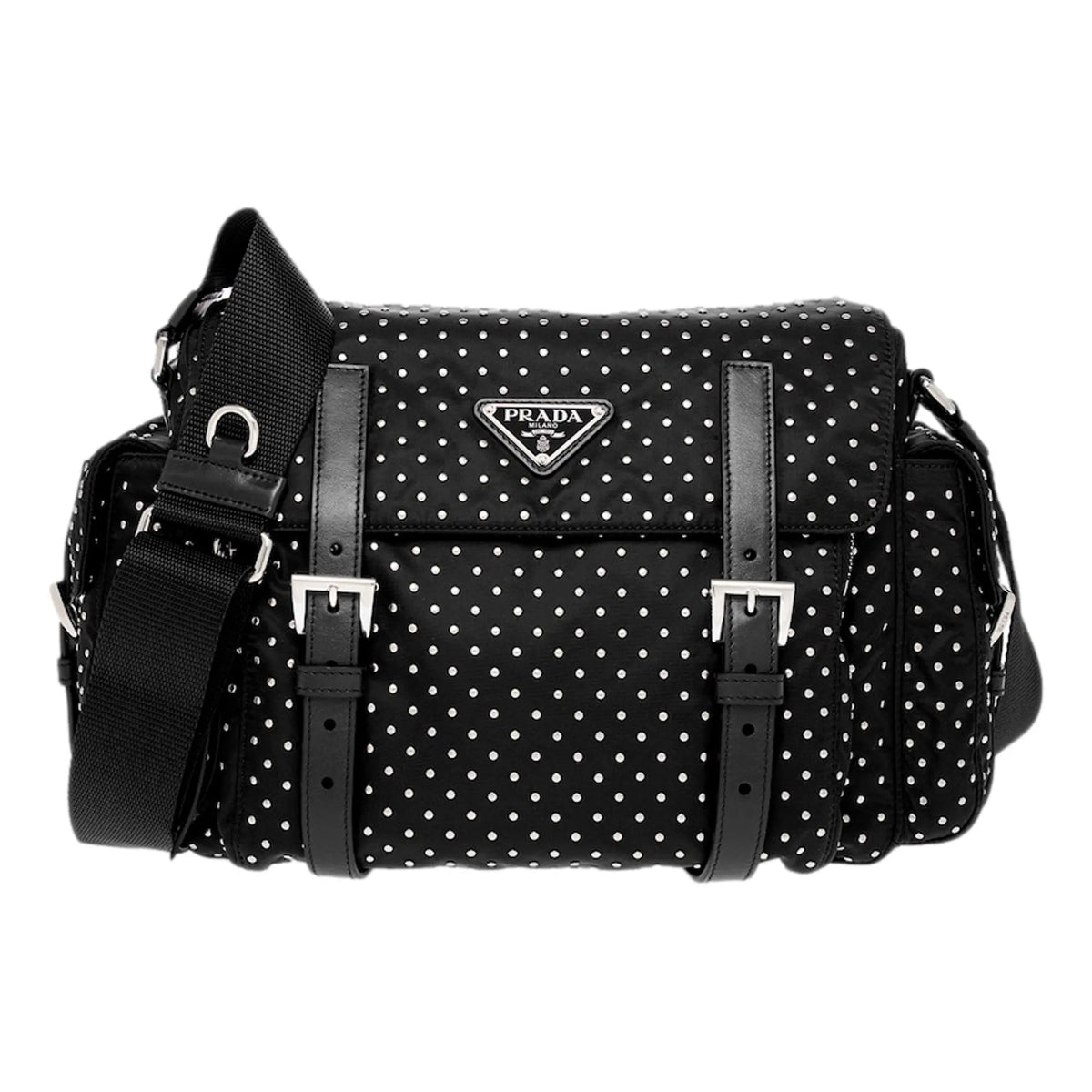 Prada Black Studded Re-Nylon Shoulder Bag - Elevate Your Style