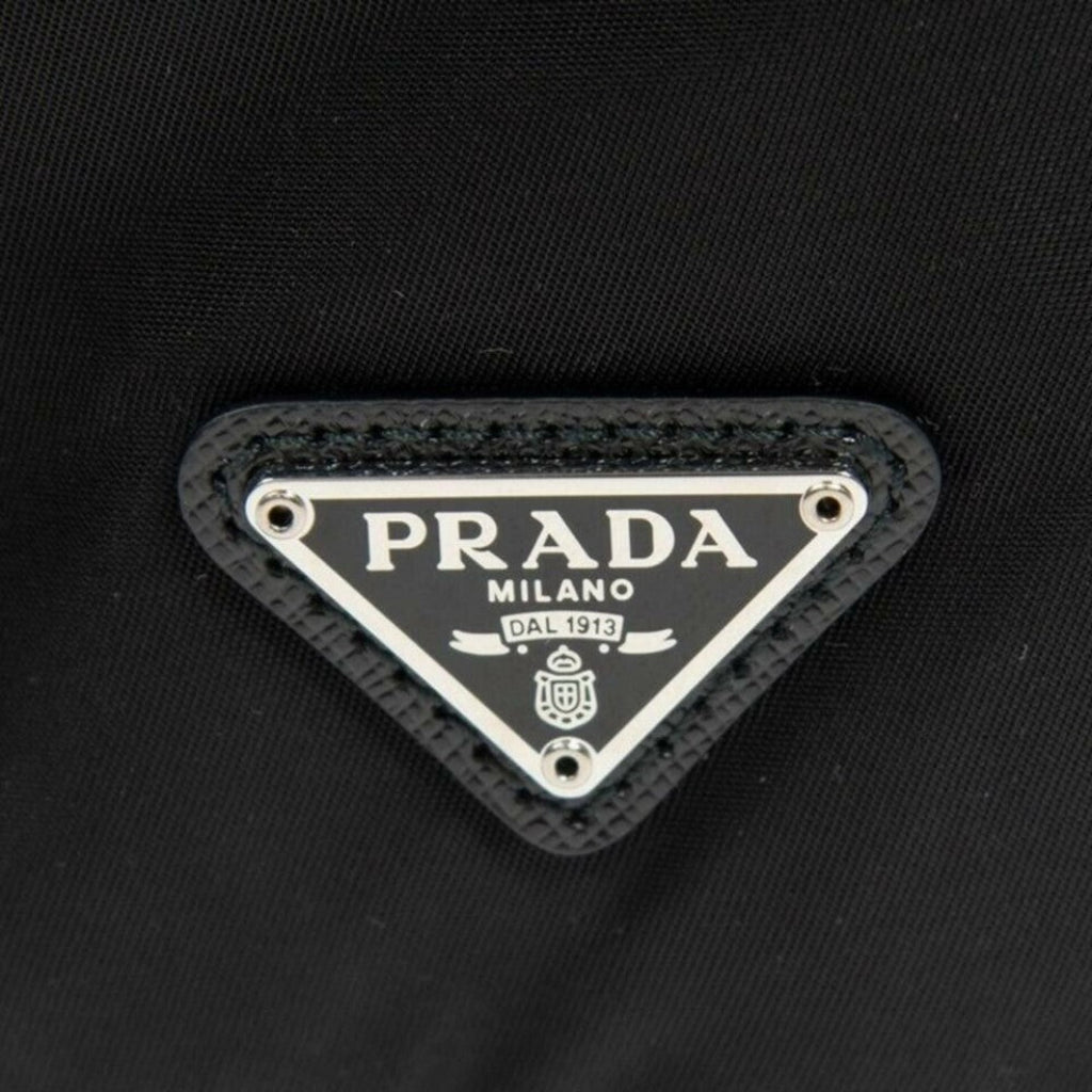 Prada Black Tessuto Nylon Triangle Logo Drawstring Bucket Bag -   Shop Bags LLC 