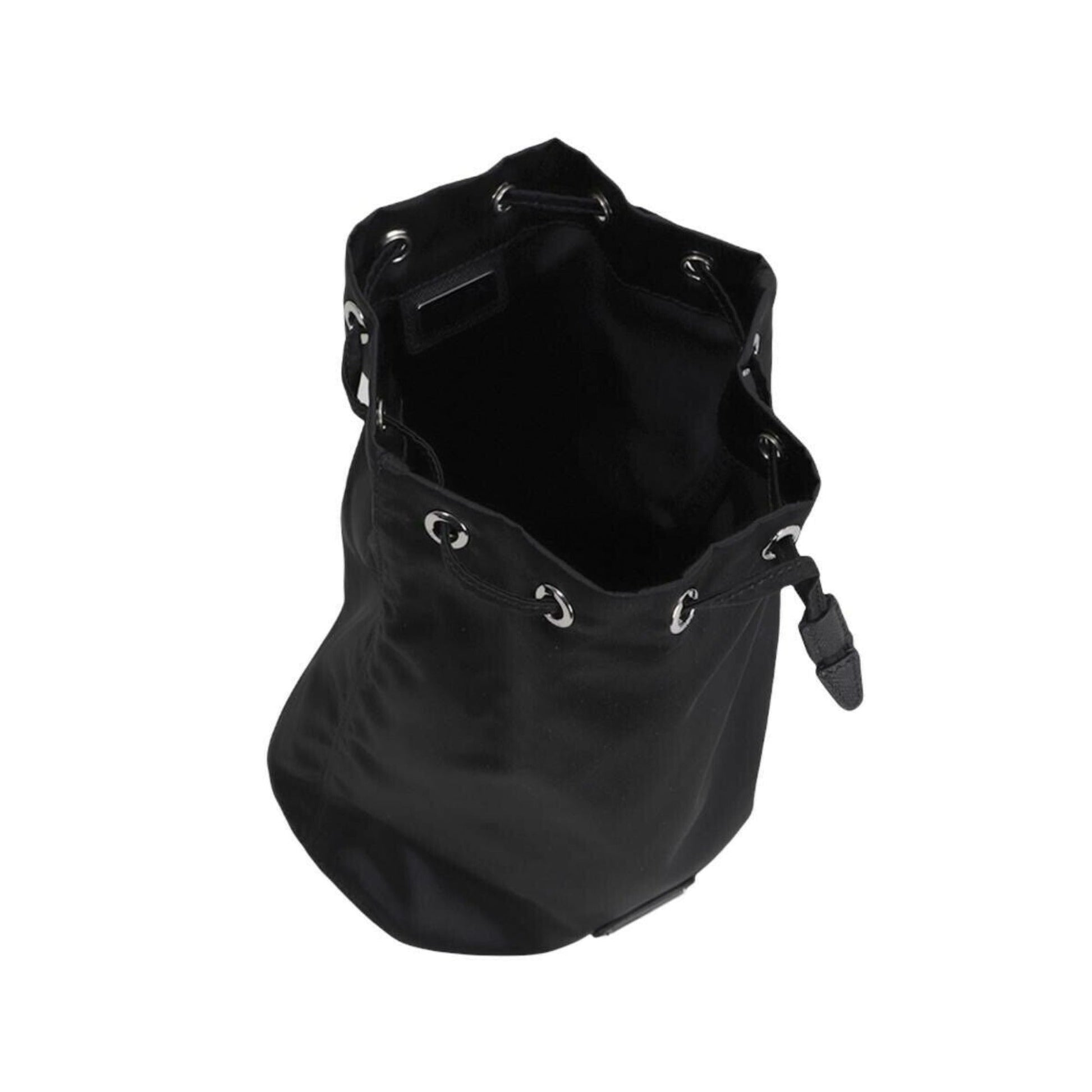 Prada Black Tessuto Nylon Triangle Logo Drawstring Bucket Bag -   Shop Bags LLC 