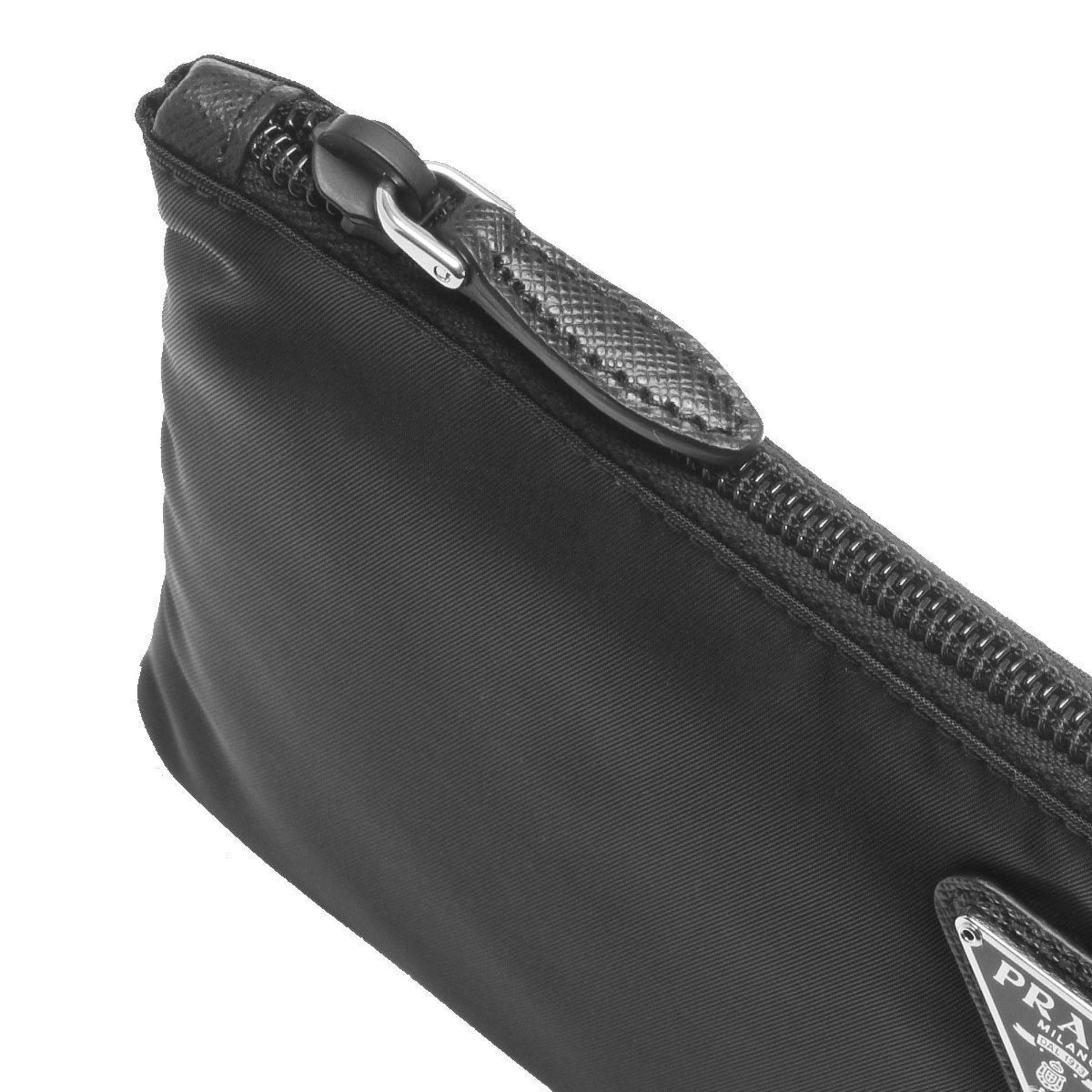 Prada Black Tessuto Nylon Wristlet Clutch - Sleek & Functional Design -   Shop Bags LLC