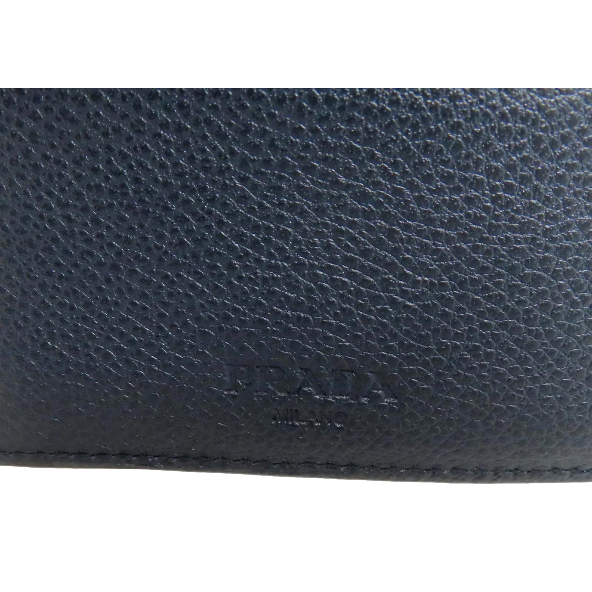 Prada Black Vitello Micro Grain Leather Bifold - Timeless Luxury -   Shop Bags LLC
