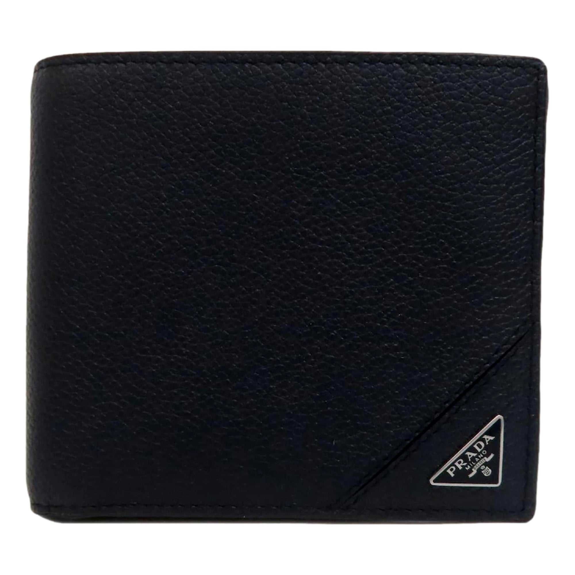 Prada Black Vitello Micro Grain Leather Bifold - Timeless Luxury -   Shop Bags LLC