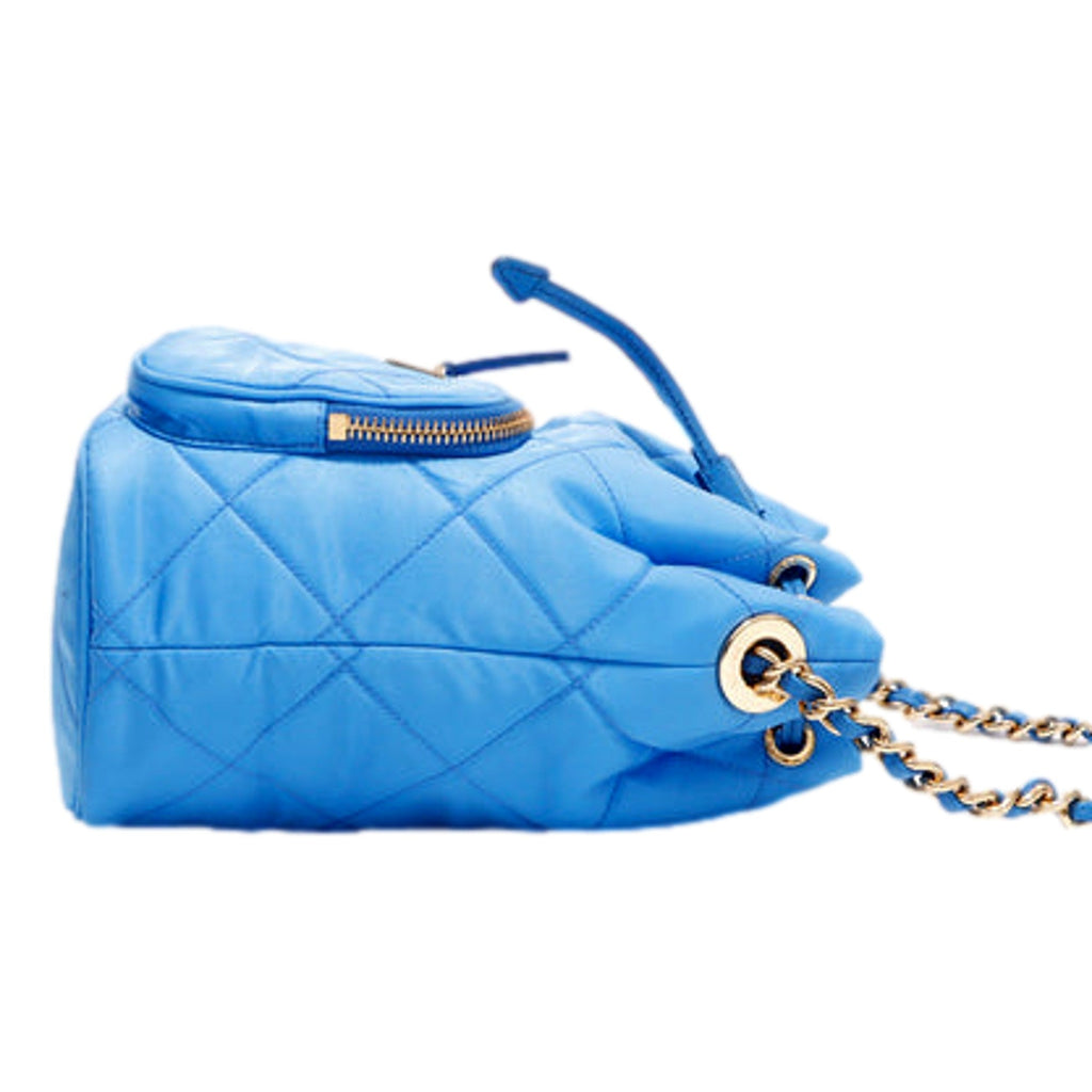 Prada Blue Quilted Nylon Bucket Bag - Luxury & Versatile Design -   Shop Bags LLC