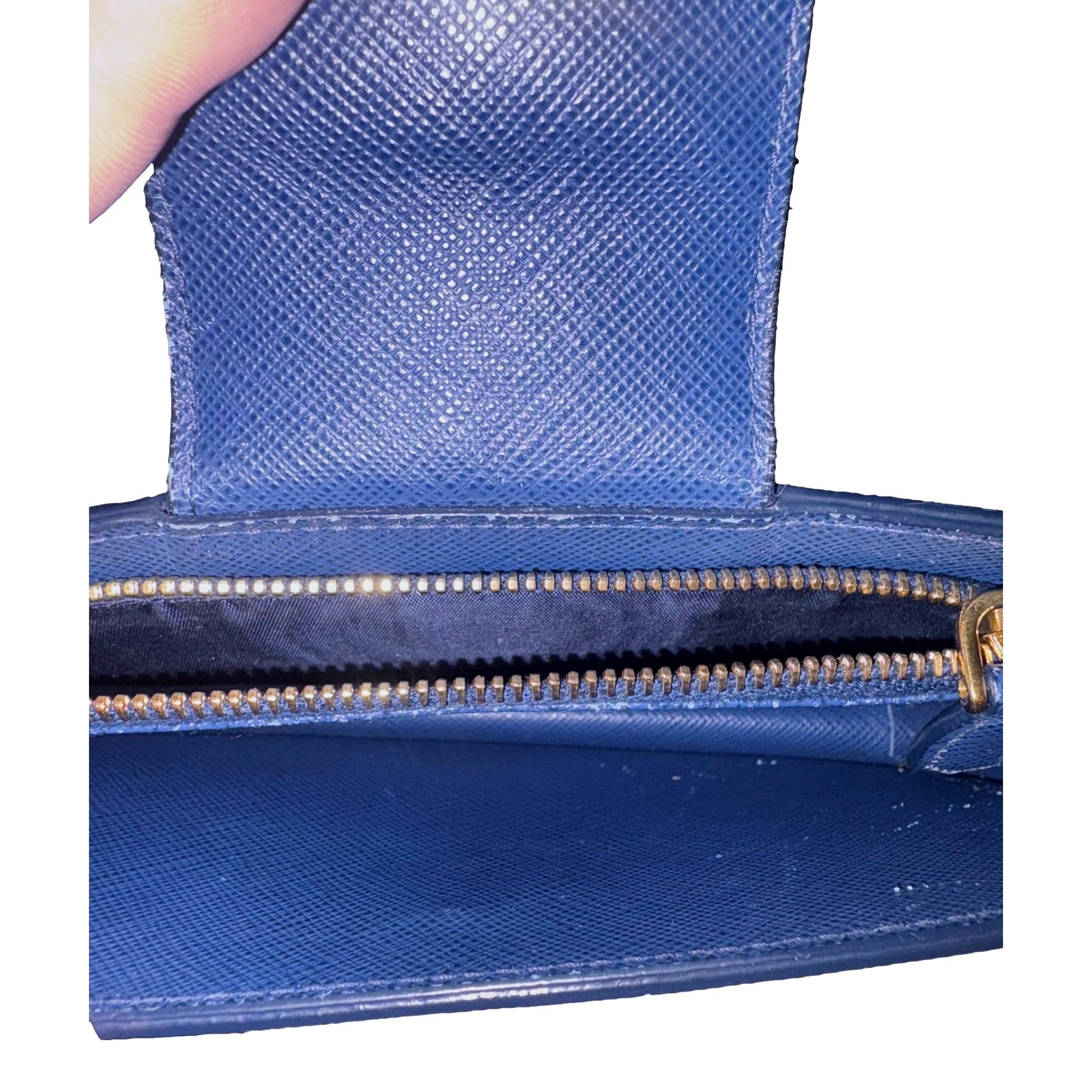 Prada Blue Wristlet Clutch Wallet - Luxury Saffiano Leather Design -   Shop Bags LLC